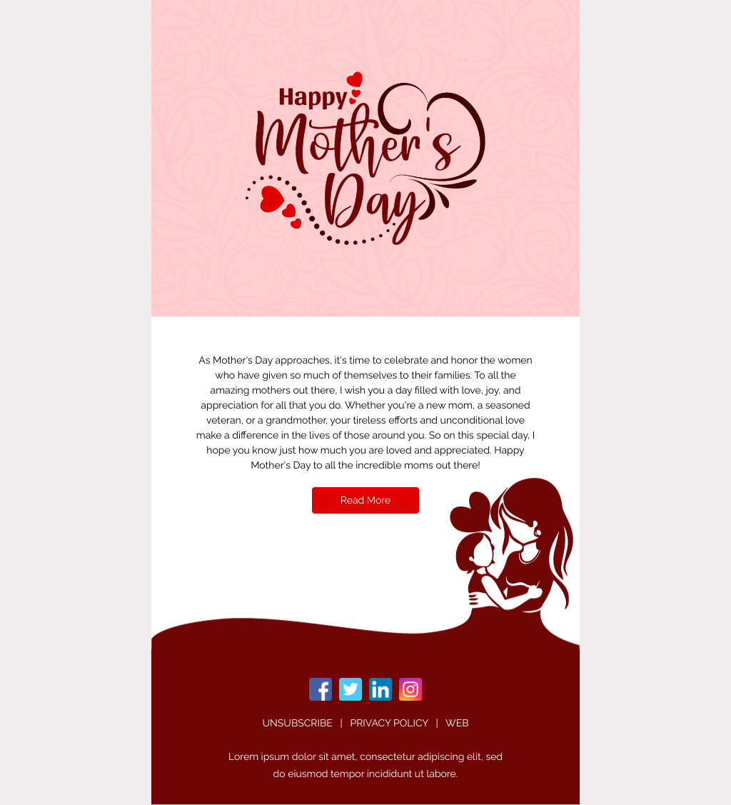 Laravel Mail Template - Mother's Day Best Wishes
