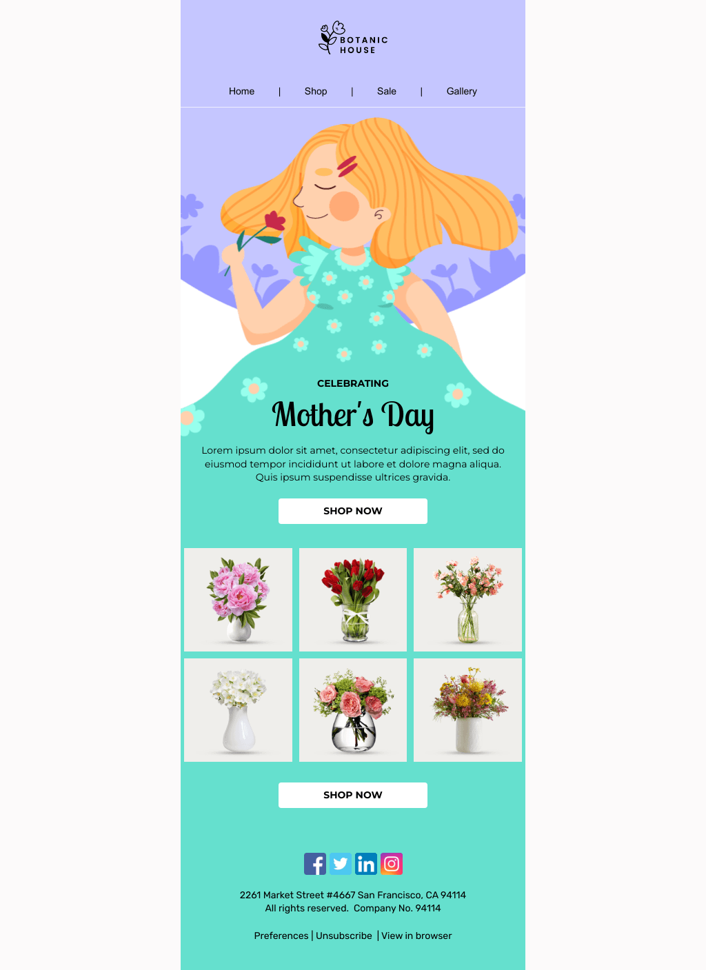 Laravel Mail Template - Mother's Day Flowers Sale 