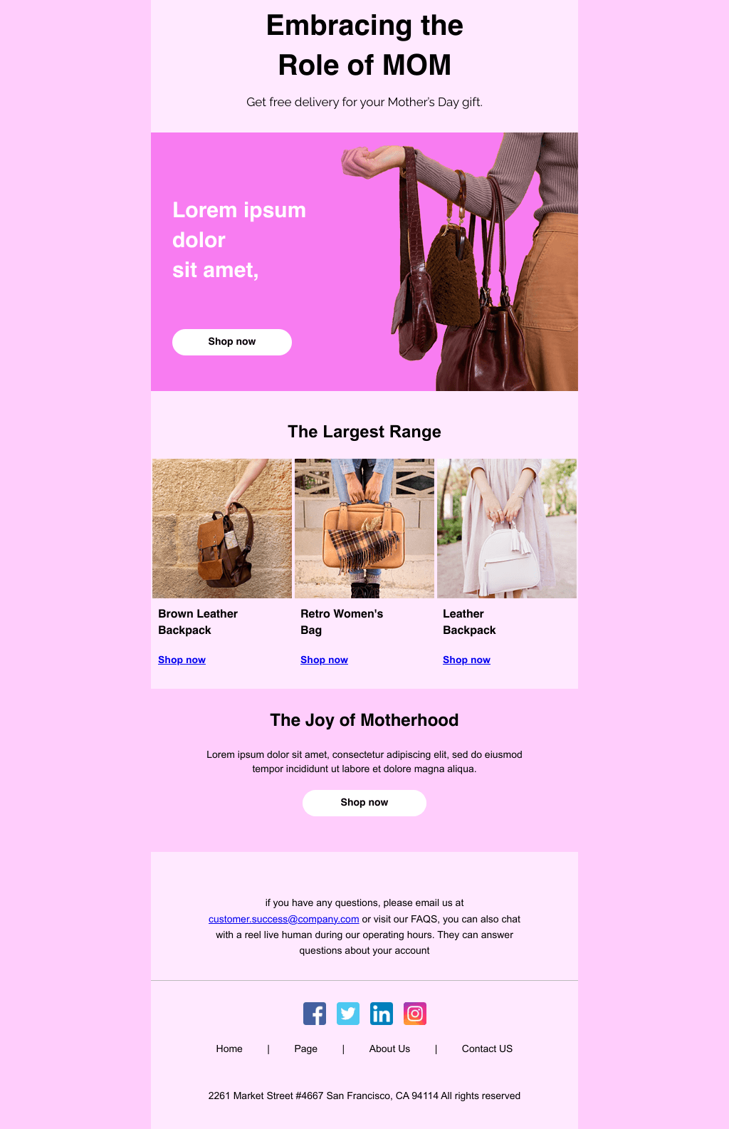Laravel Mail Template - Mother's Day Gift