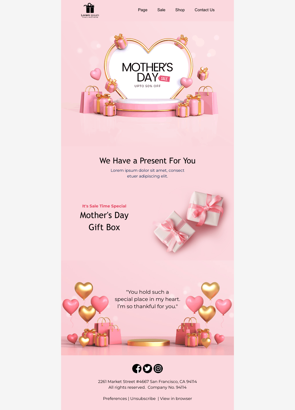 Laravel Mail Template - Mother's Day Gifts Sale