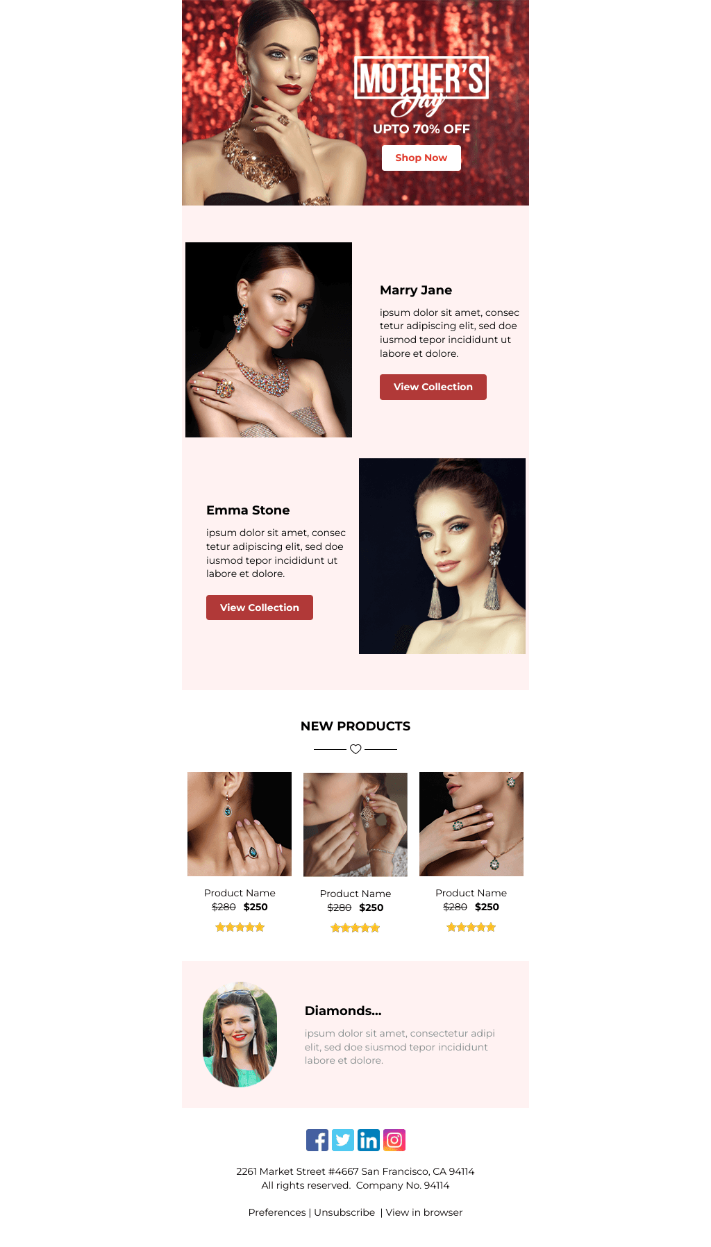 Laravel Mail Template - Mother's Day Jewelry Sale
