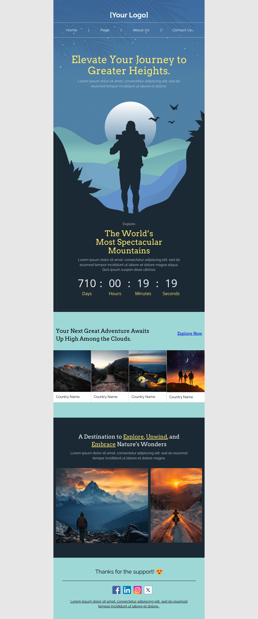 Laravel Mail Template - Mountain View
