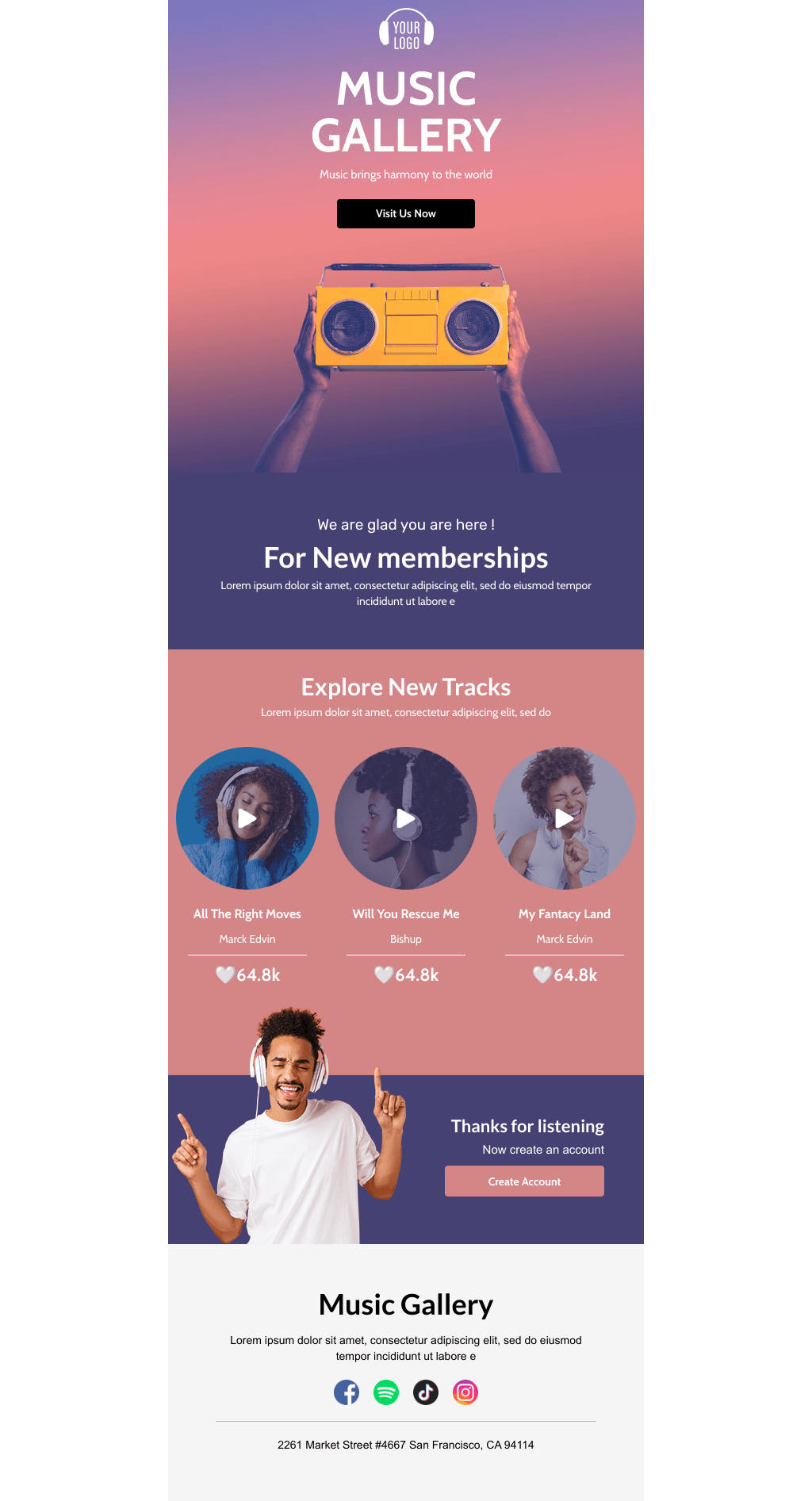 Laravel Mail Template - Music App Subscription