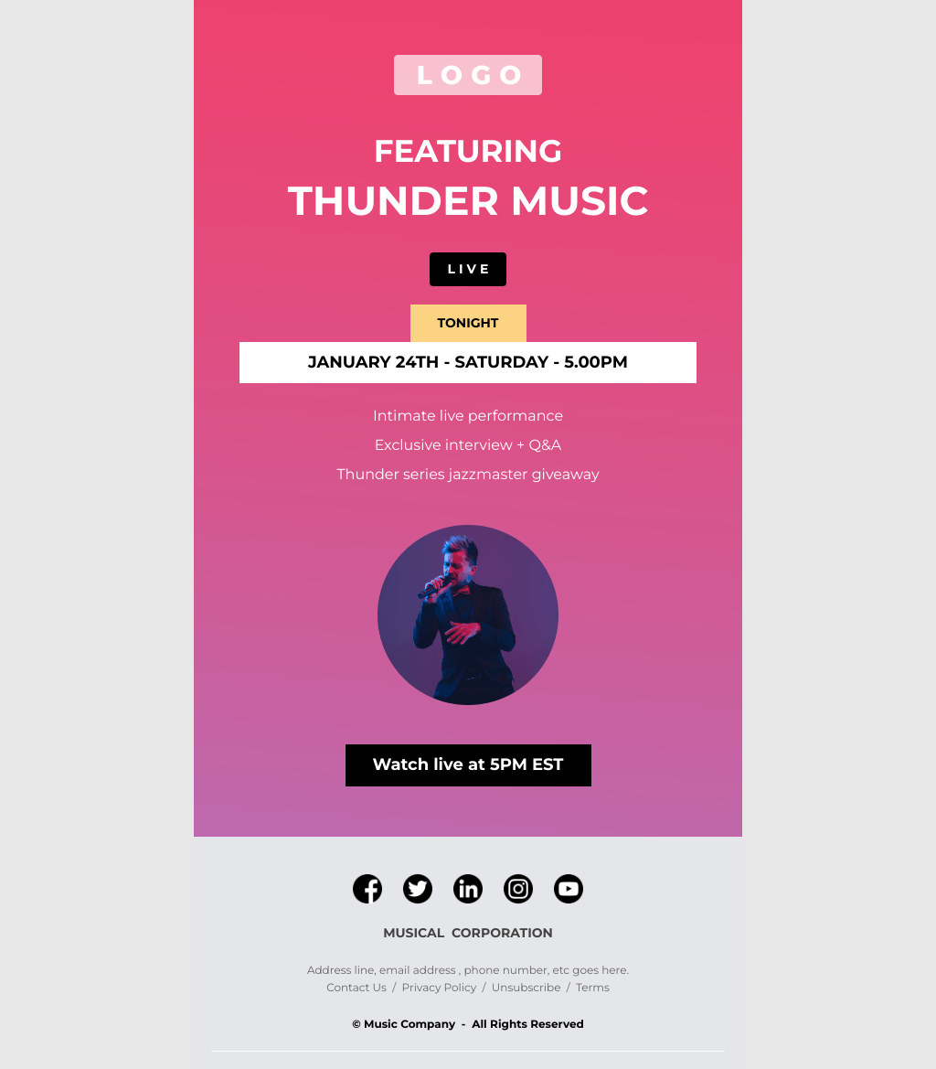 Laravel Mail Template - Music Concert