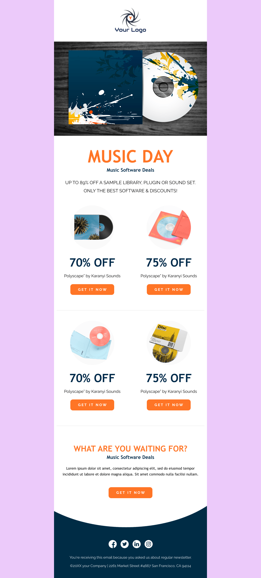 Laravel Mail Template - Music Day Discount On Music Software