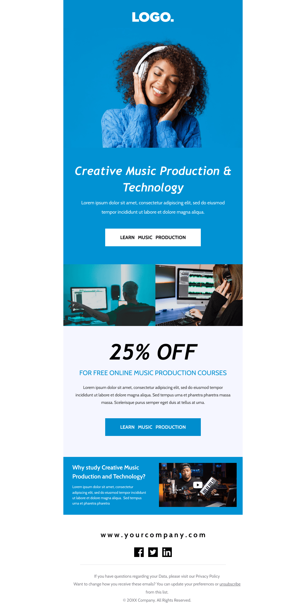 Laravel Mail Template - Music Day Production Courses Discount