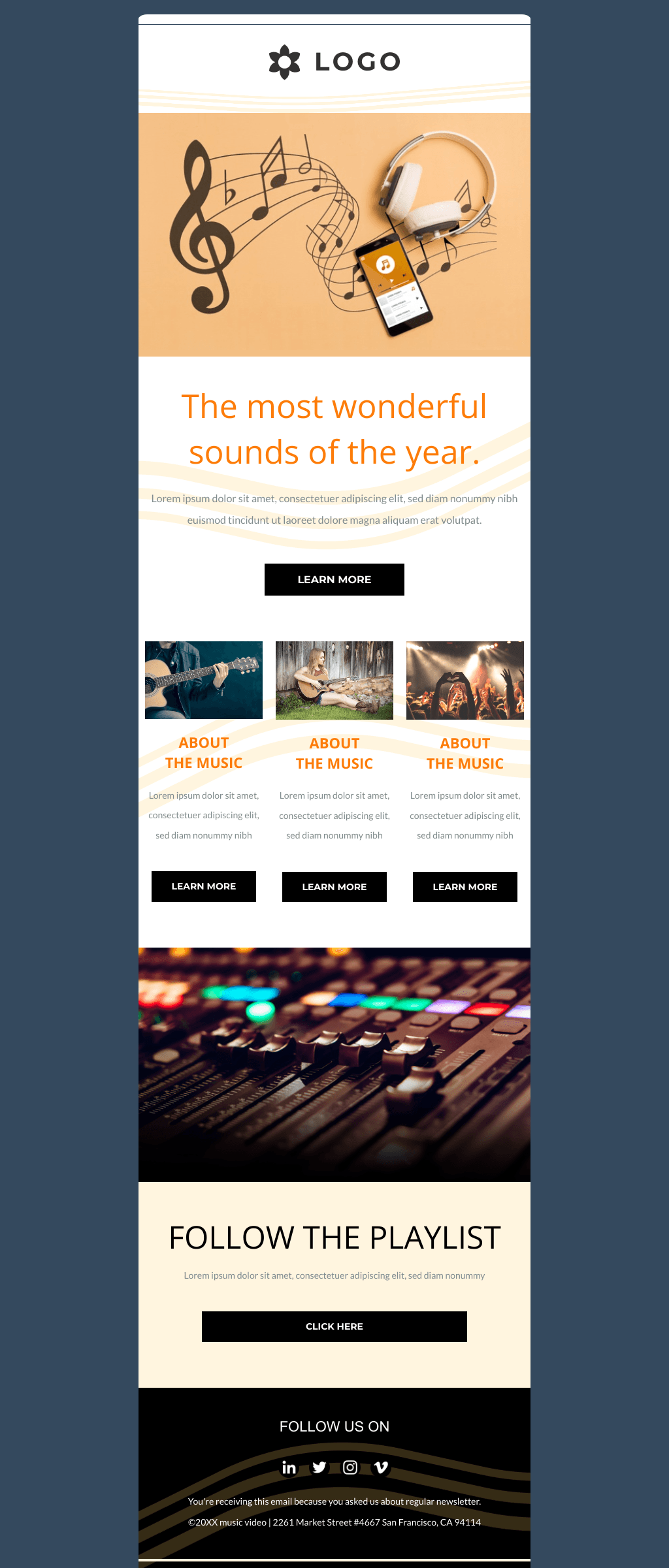 Laravel Mail Template - Music Playlist Promotion