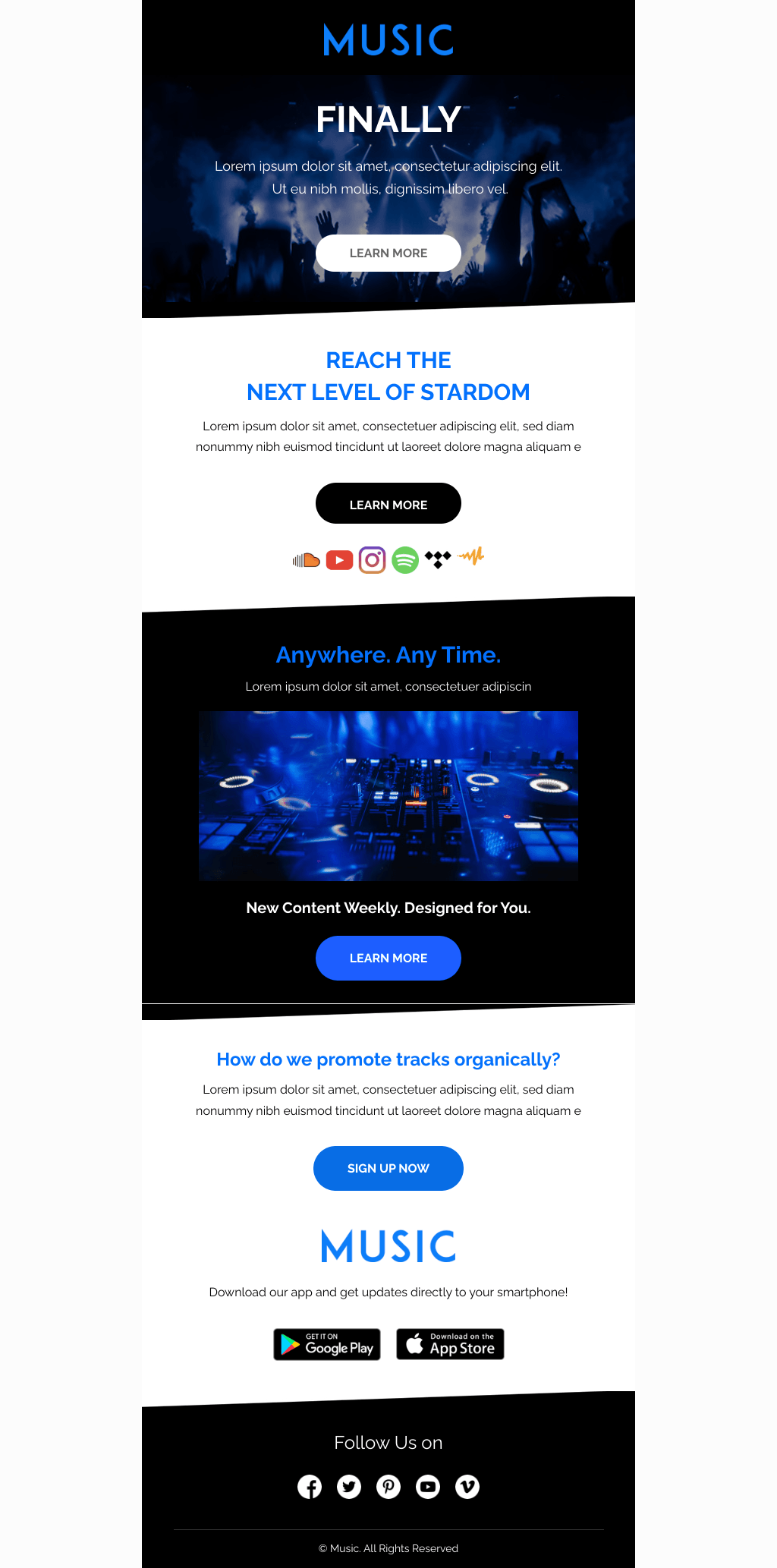 Laravel Mail Template - Music Promotion