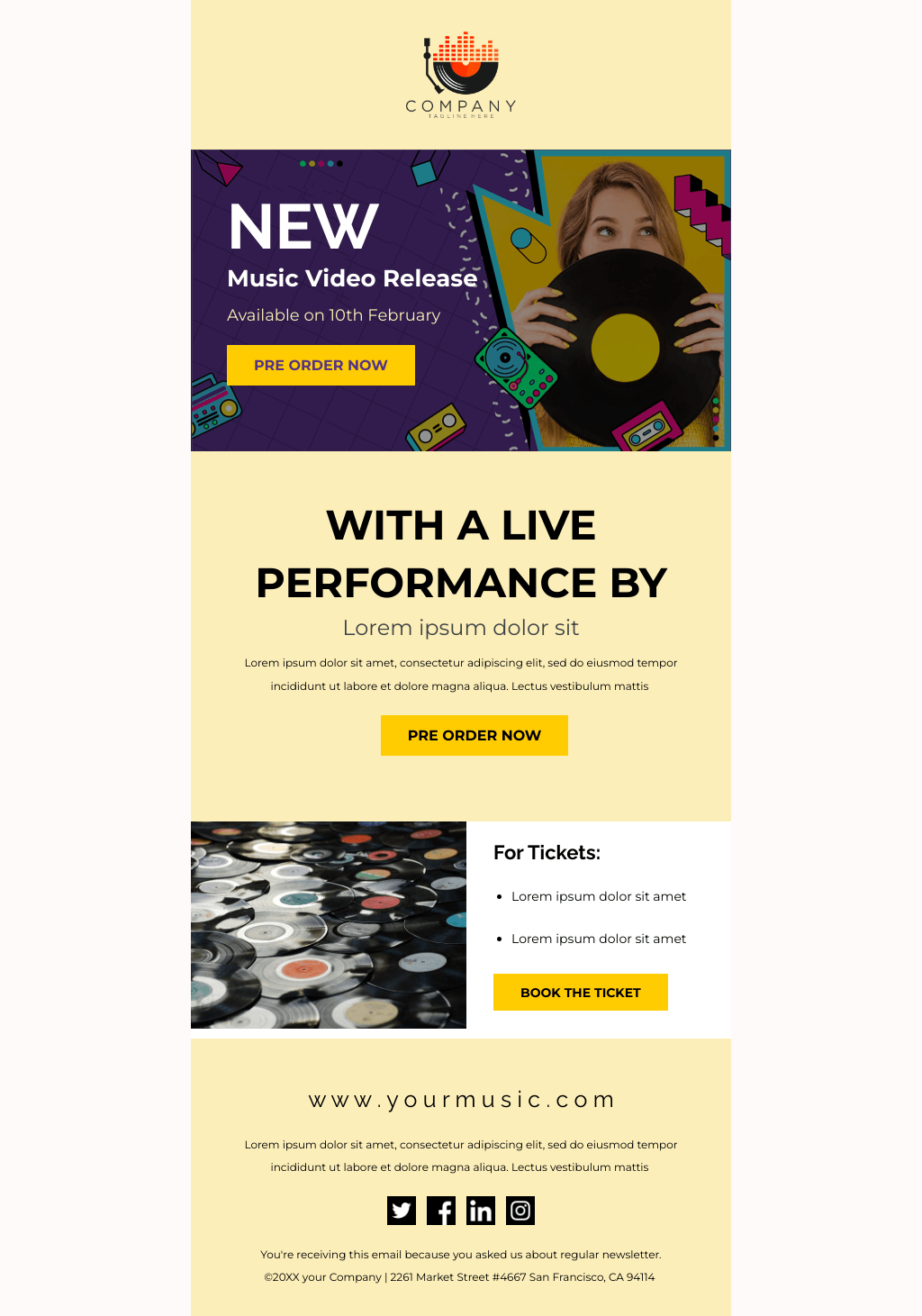 Laravel Mail Template - Music Video Release Announcement