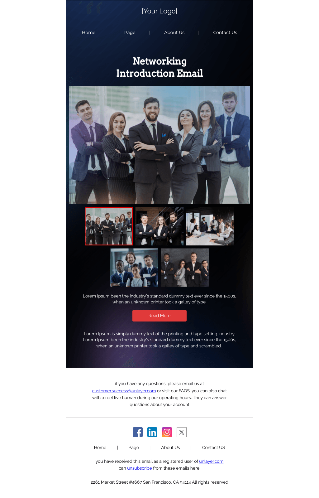 Laravel Mail Template - Networking Introduction Email