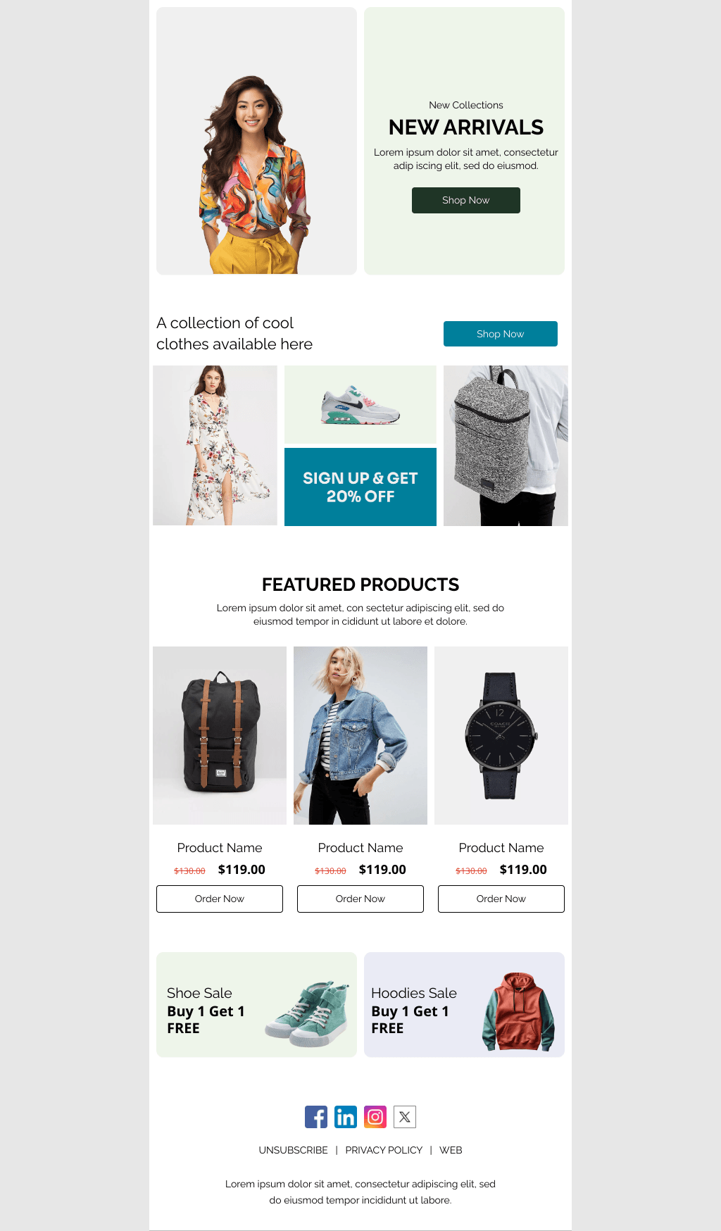 Laravel Mail Template - New Arrivals