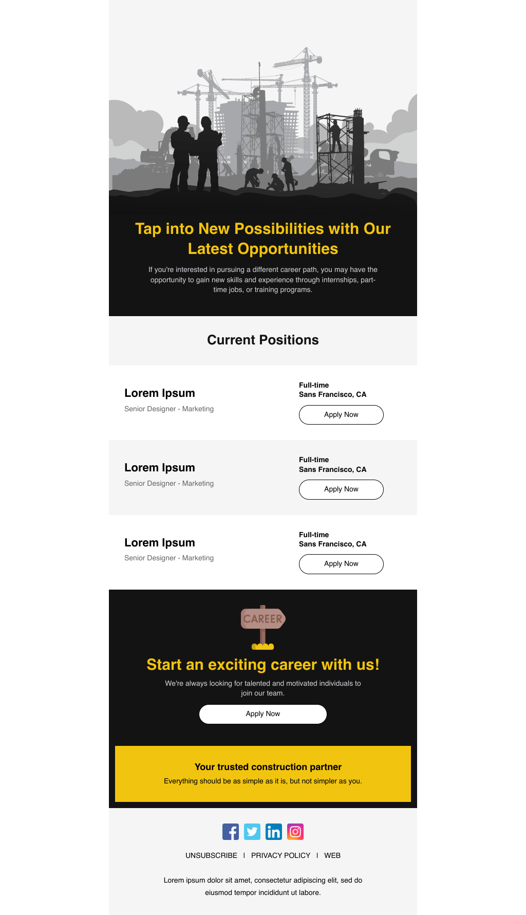 Laravel Mail Template - New Opportunities