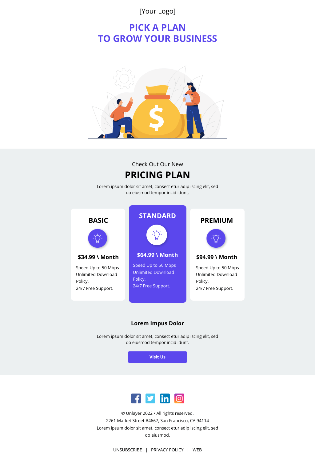 Laravel Mail Template - New Pricing Plans