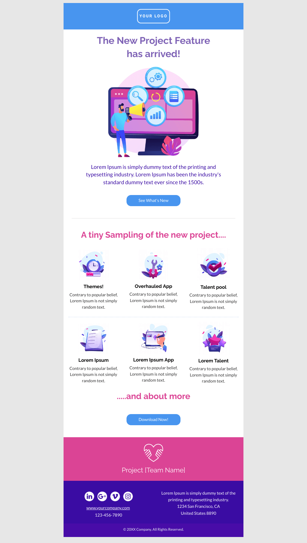Laravel Mail Template - New Project Announcement
