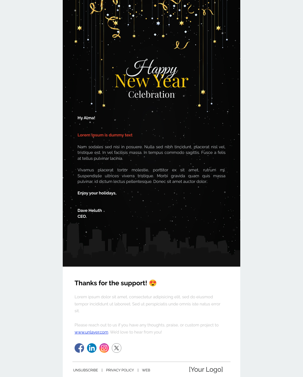 Laravel Mail Template - New Year Celebration