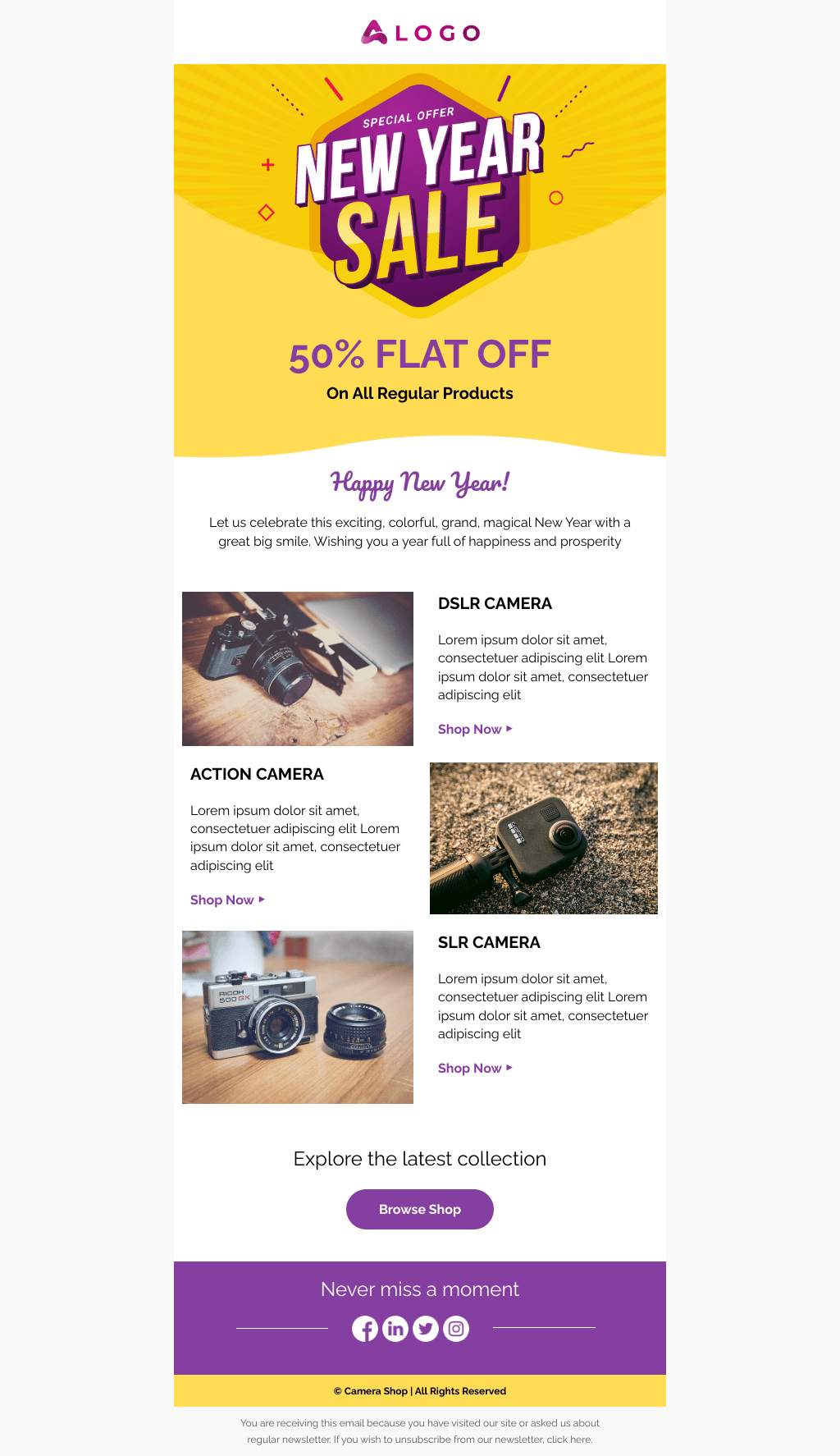 Laravel Mail Template - New Year Mega Sale
