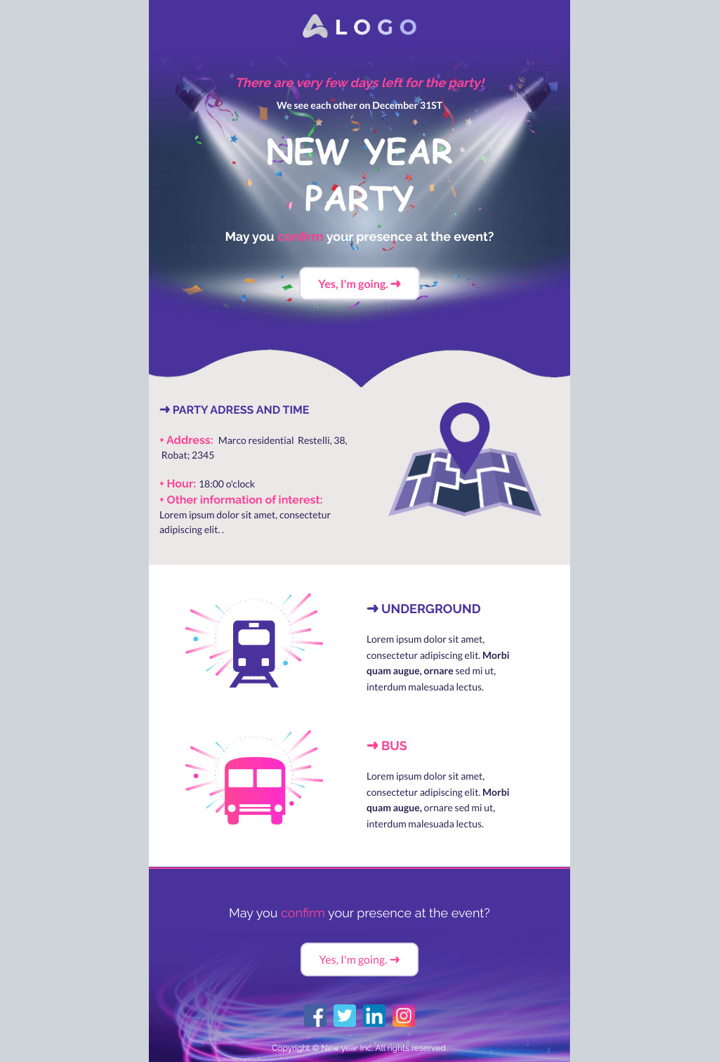 Laravel Mail Template - New Year party