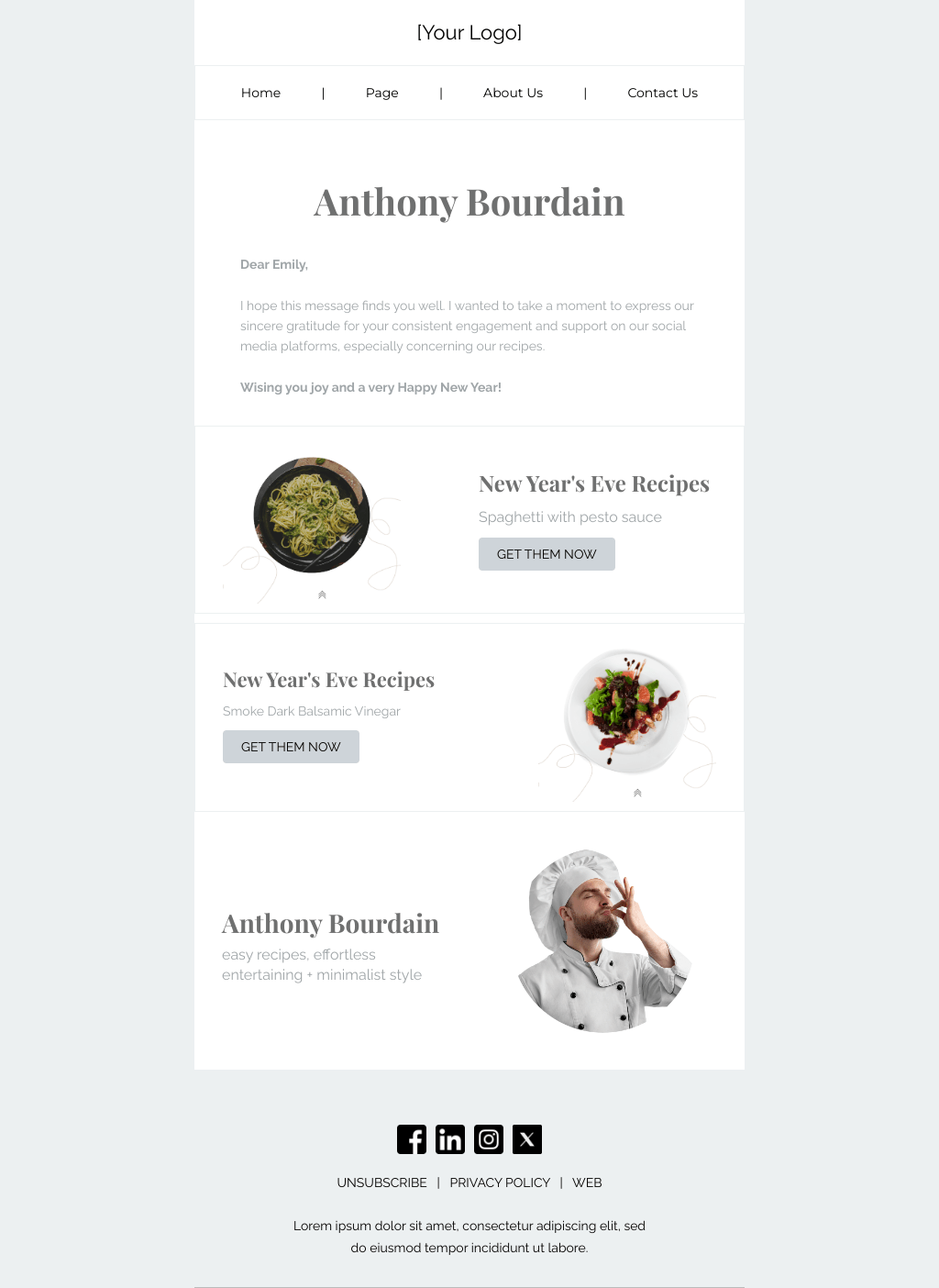 Laravel Mail Template - New Year Recipe