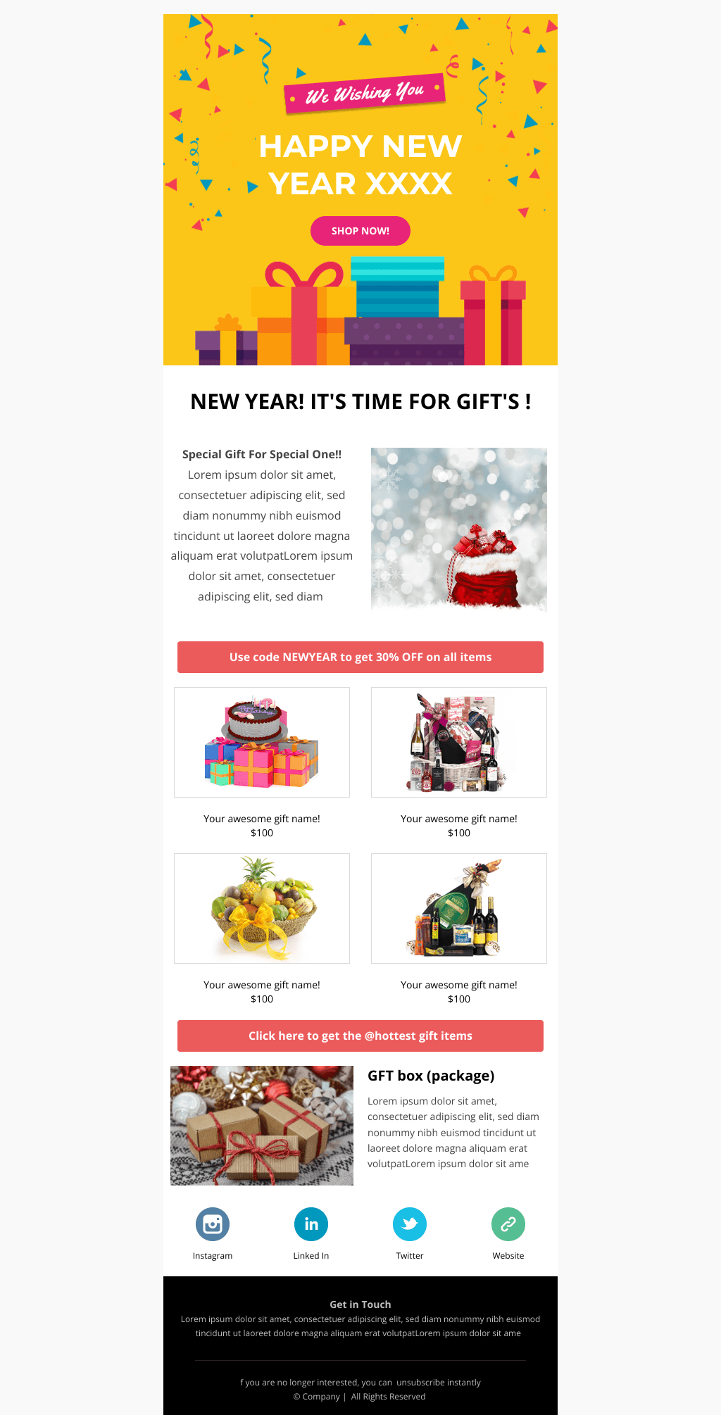 Laravel Mail Template - New Year Sale