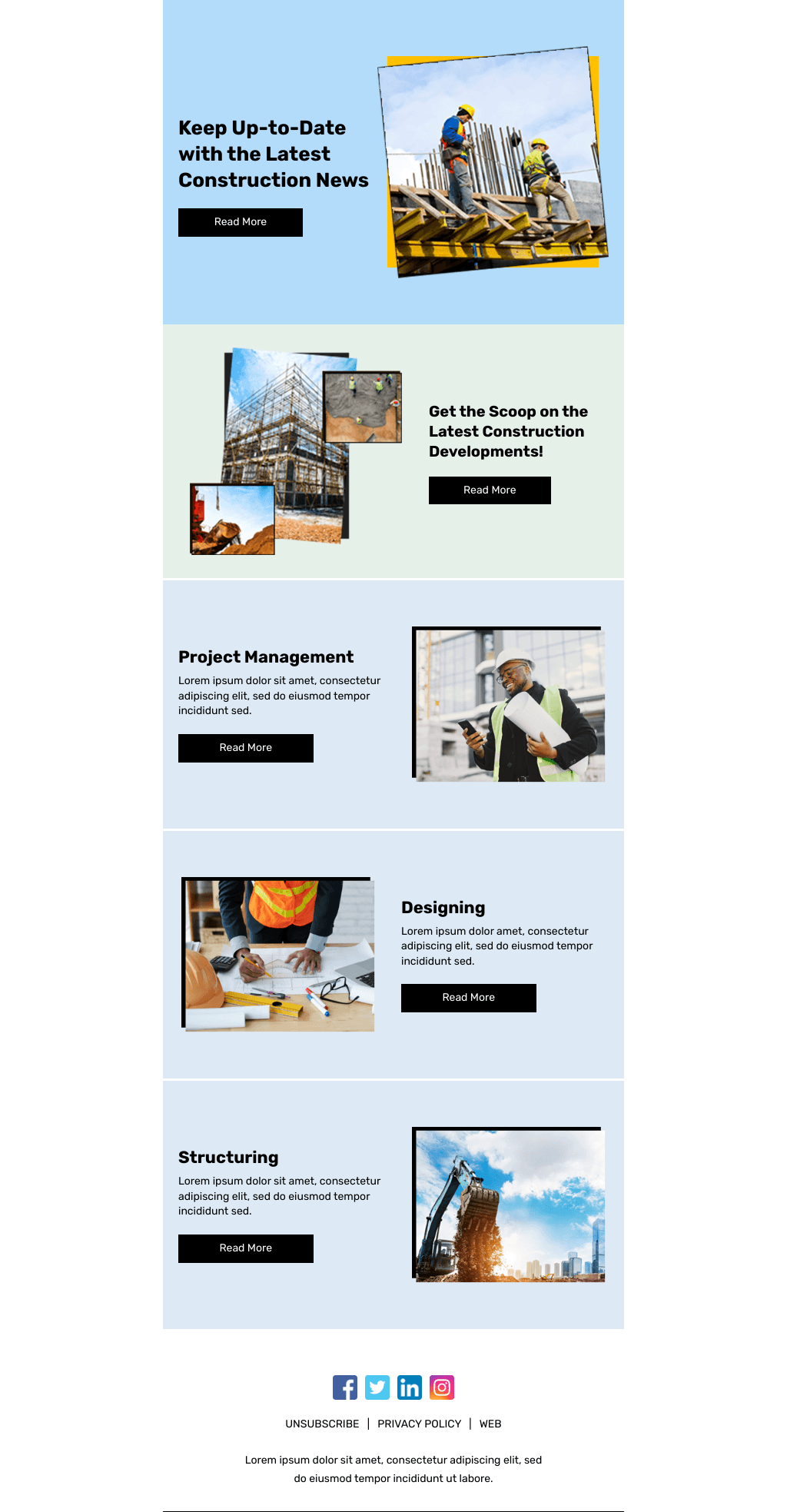 Laravel Mail Template - Newsletter for Construction Industry