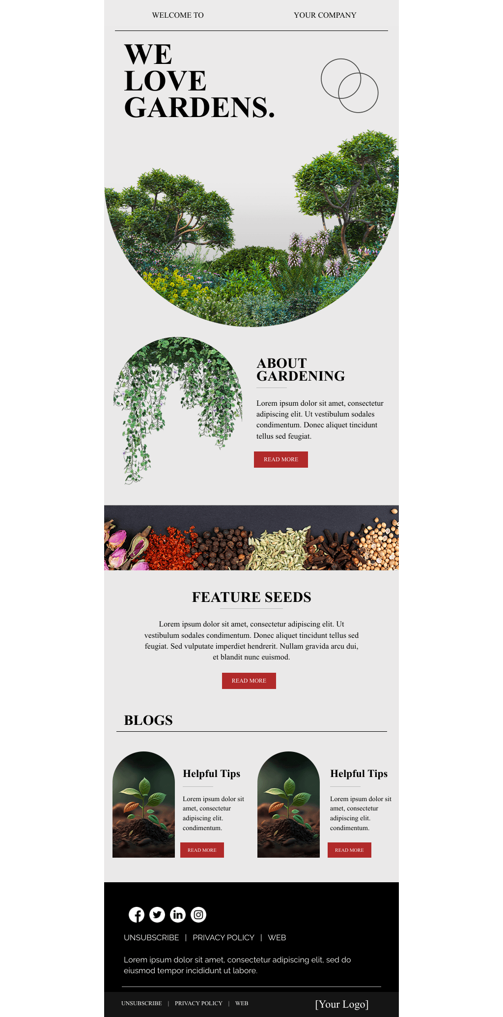 Laravel Mail Template - Newsletter for Garden