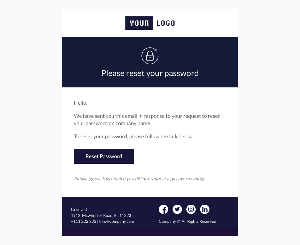 Laravel Mail Template - Forgot Password
