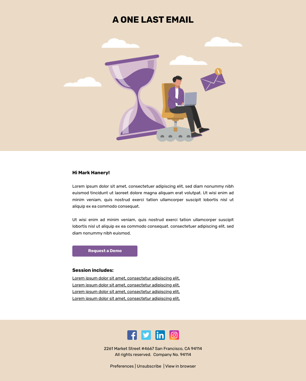 Laravel Mail Template - One Last Email
