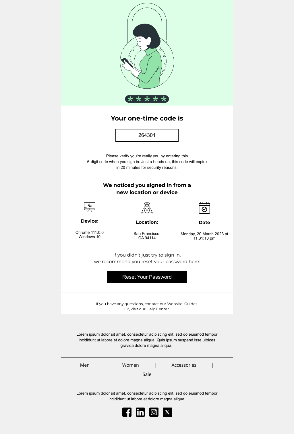 Laravel Mail Template - One-Time Password