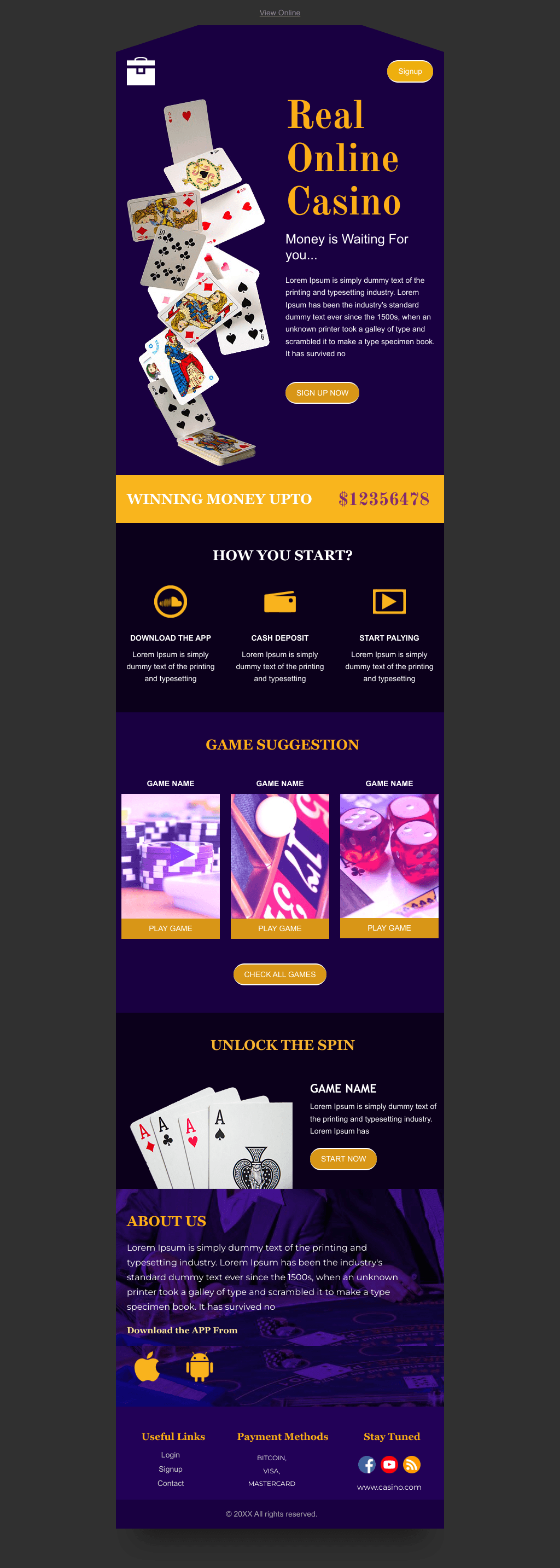 Laravel Mail Template - Online Casino Promotion