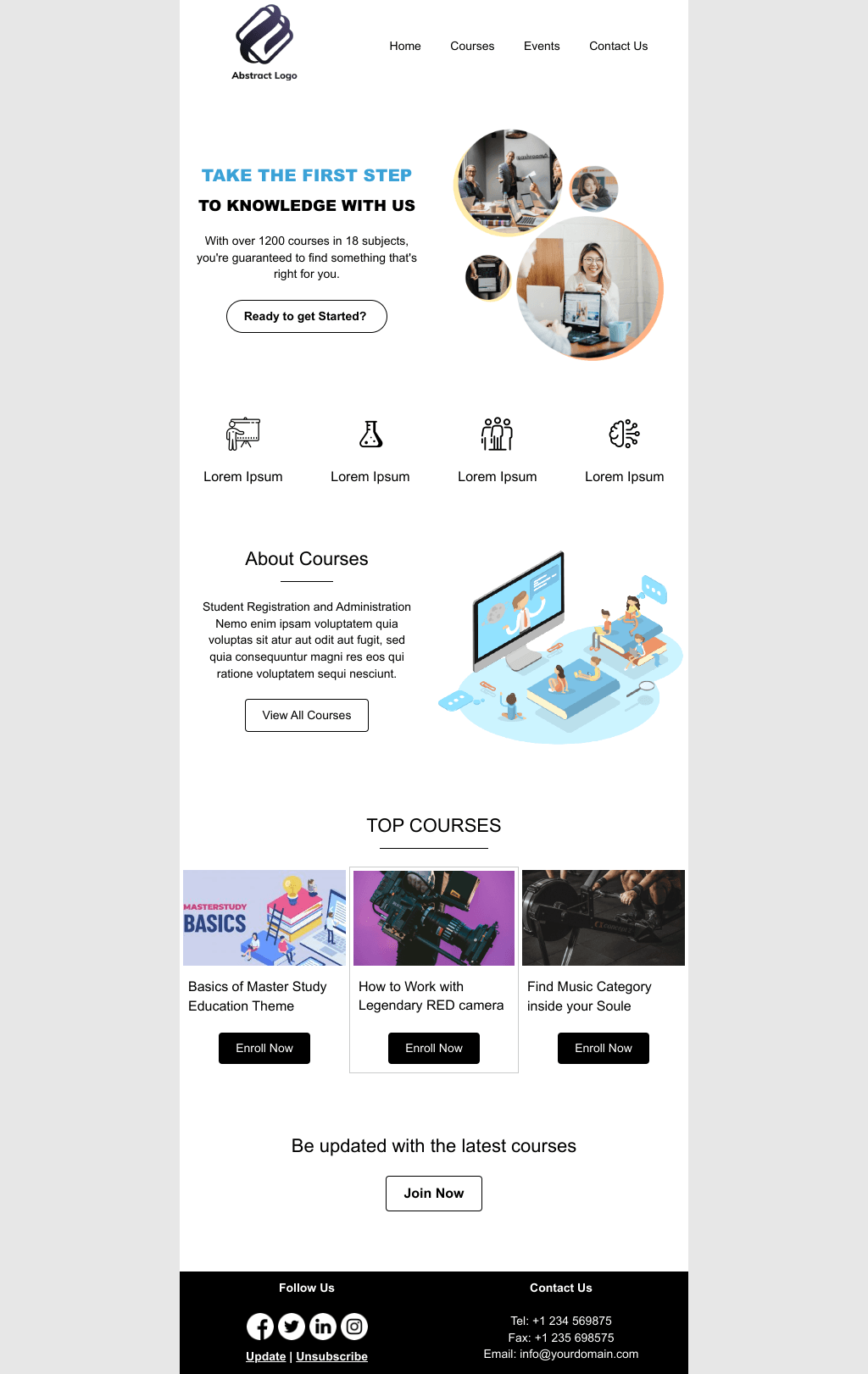 Laravel Mail Template - Online Courses Company