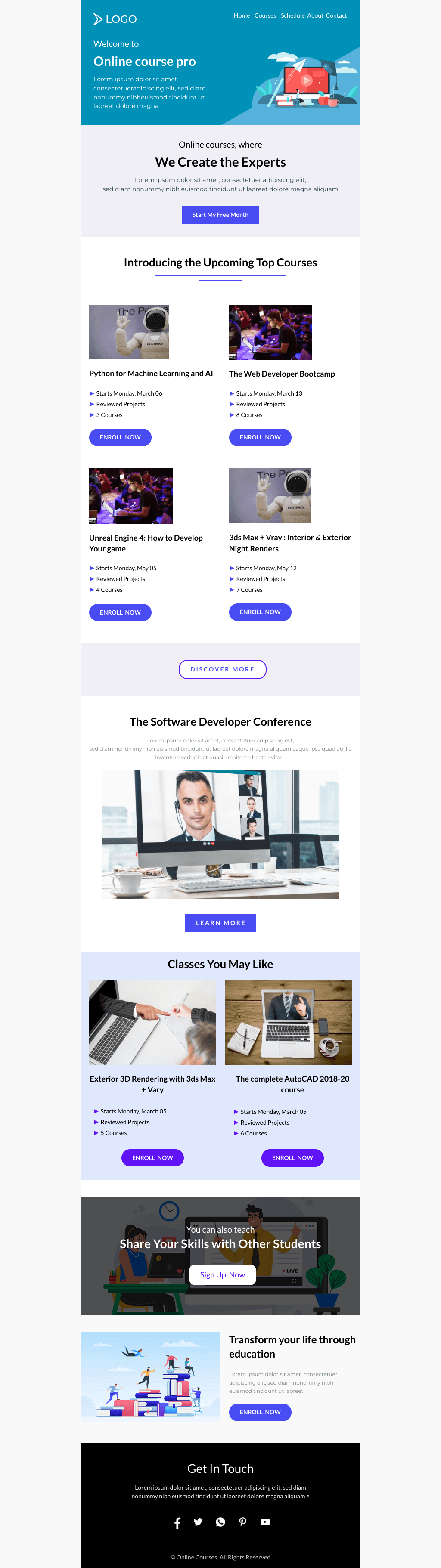 Laravel Mail Template - Online Courses