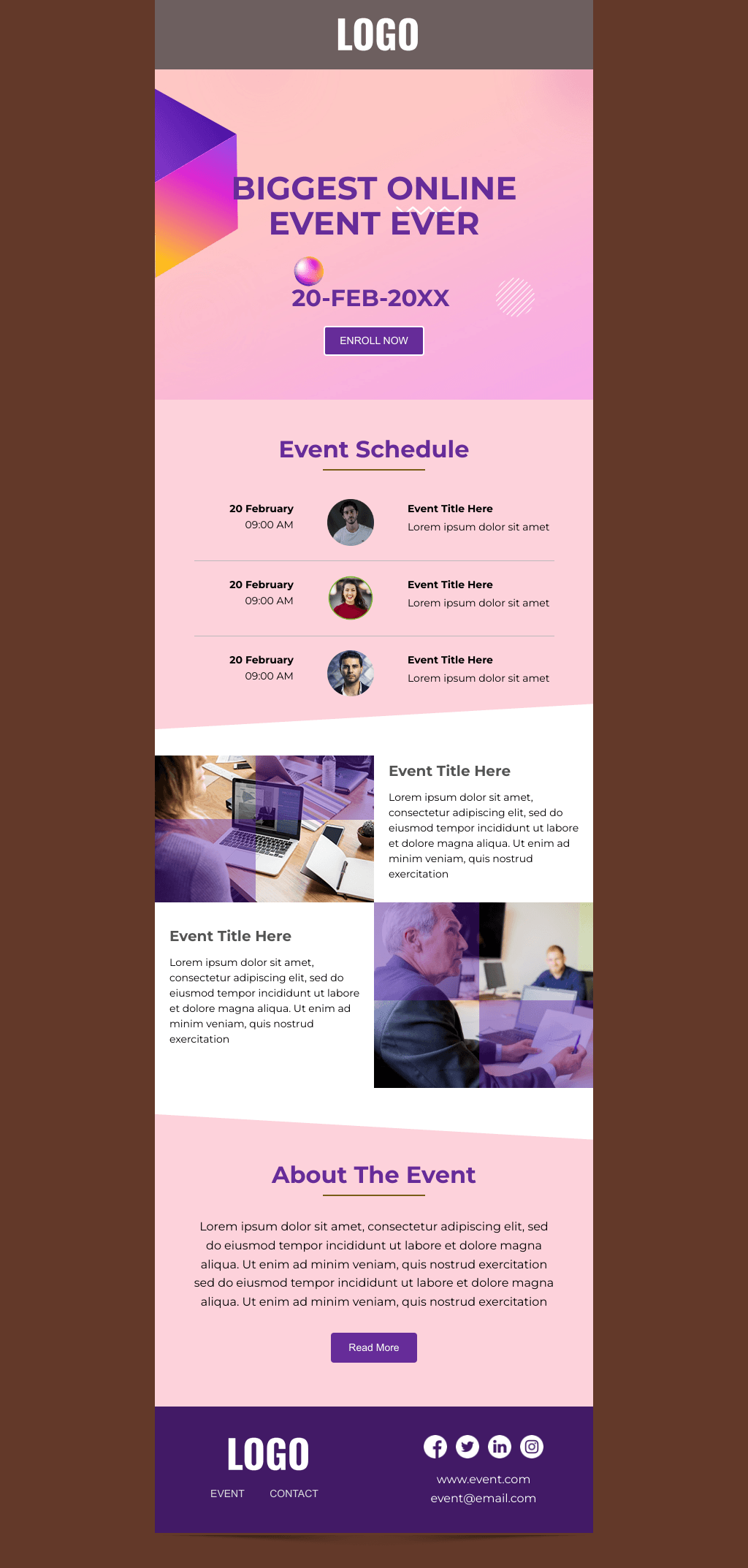 Laravel Mail Template - Online Event Promotion