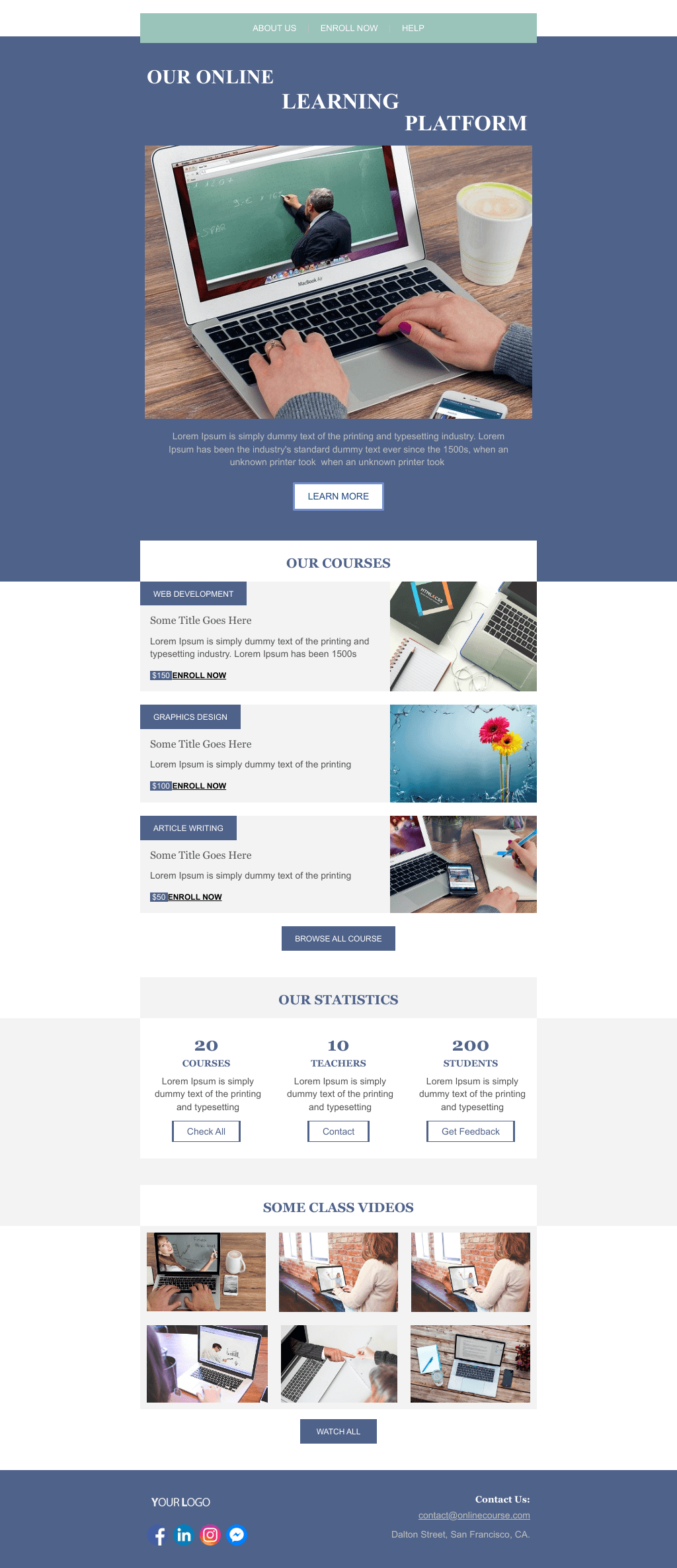 Laravel Mail Template - Online Learning Platform
