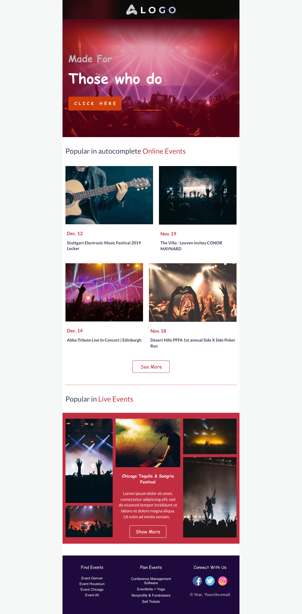 Laravel Mail Template - Online Music Event