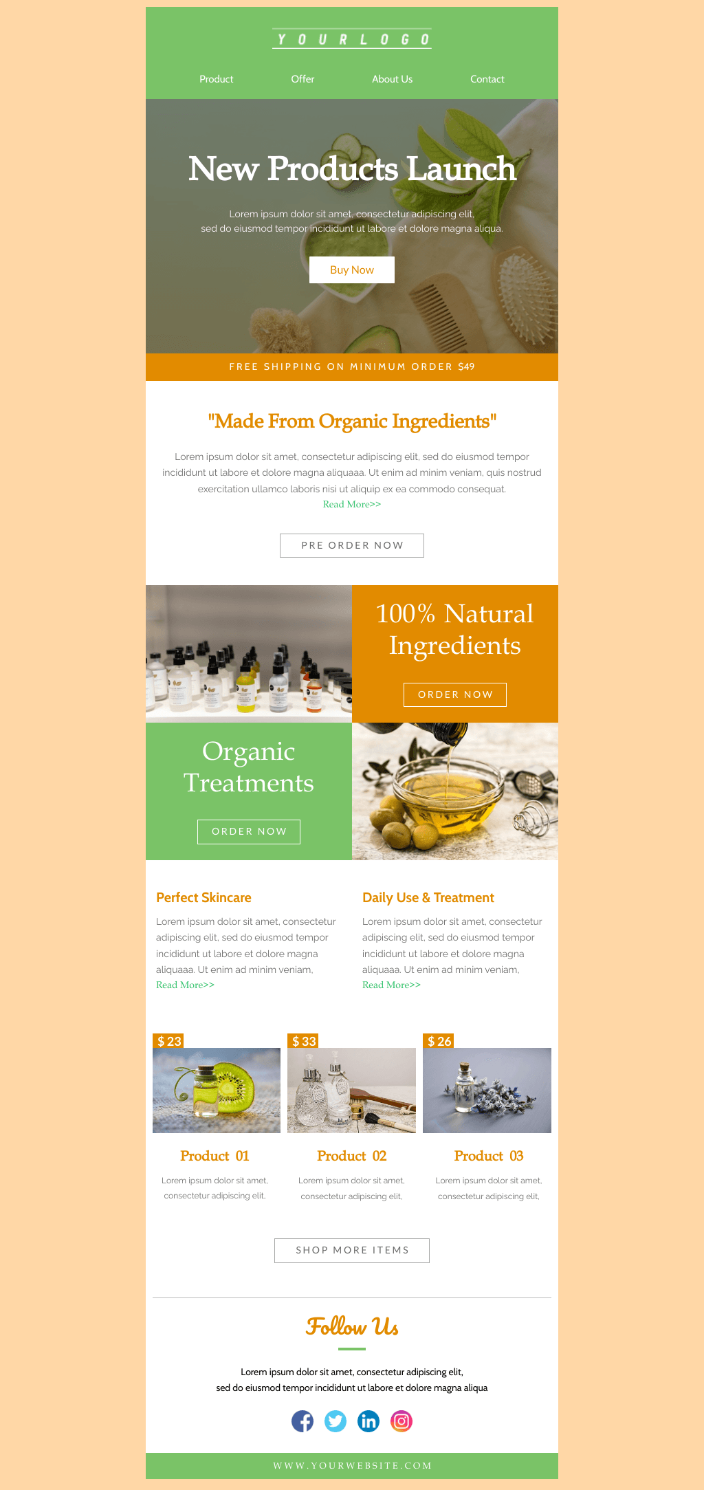 Laravel Mail Template - Organic Product