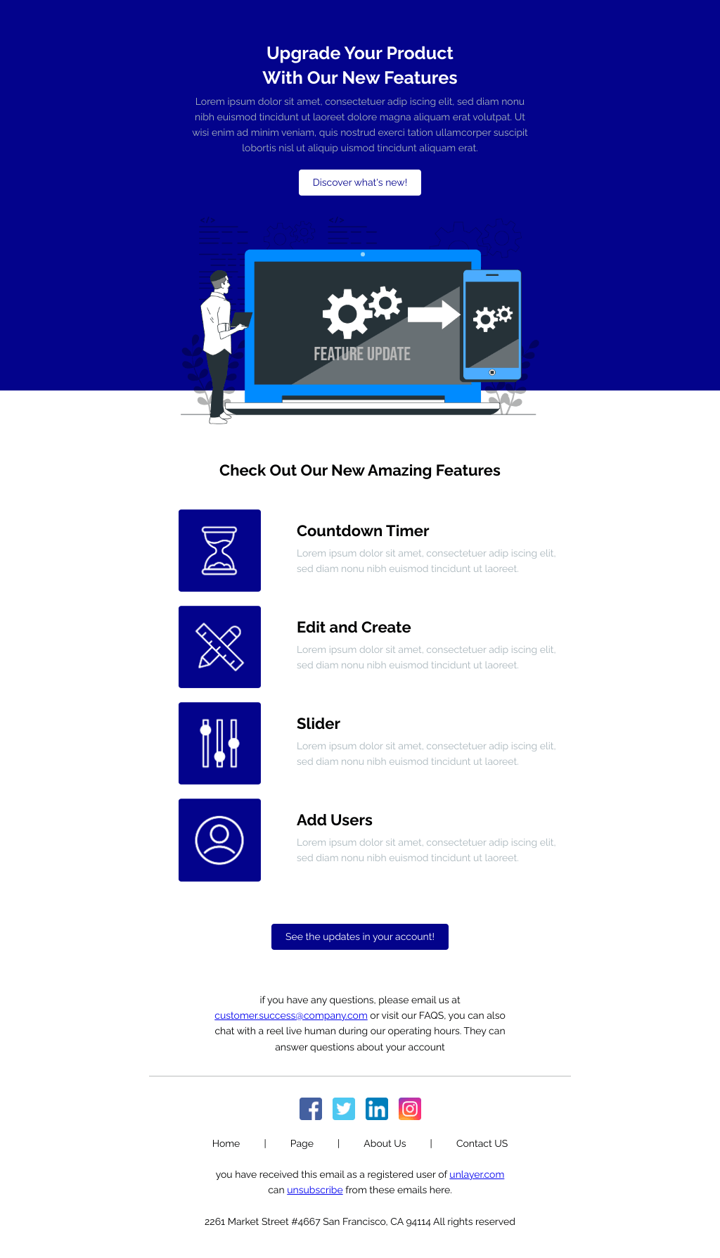 Laravel Mail Template - Our New Updates