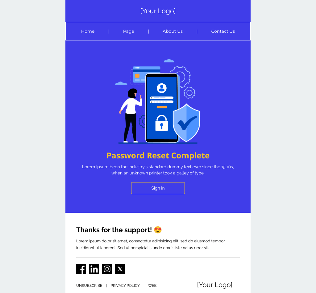 Laravel Mail Template - Password Reset Complete