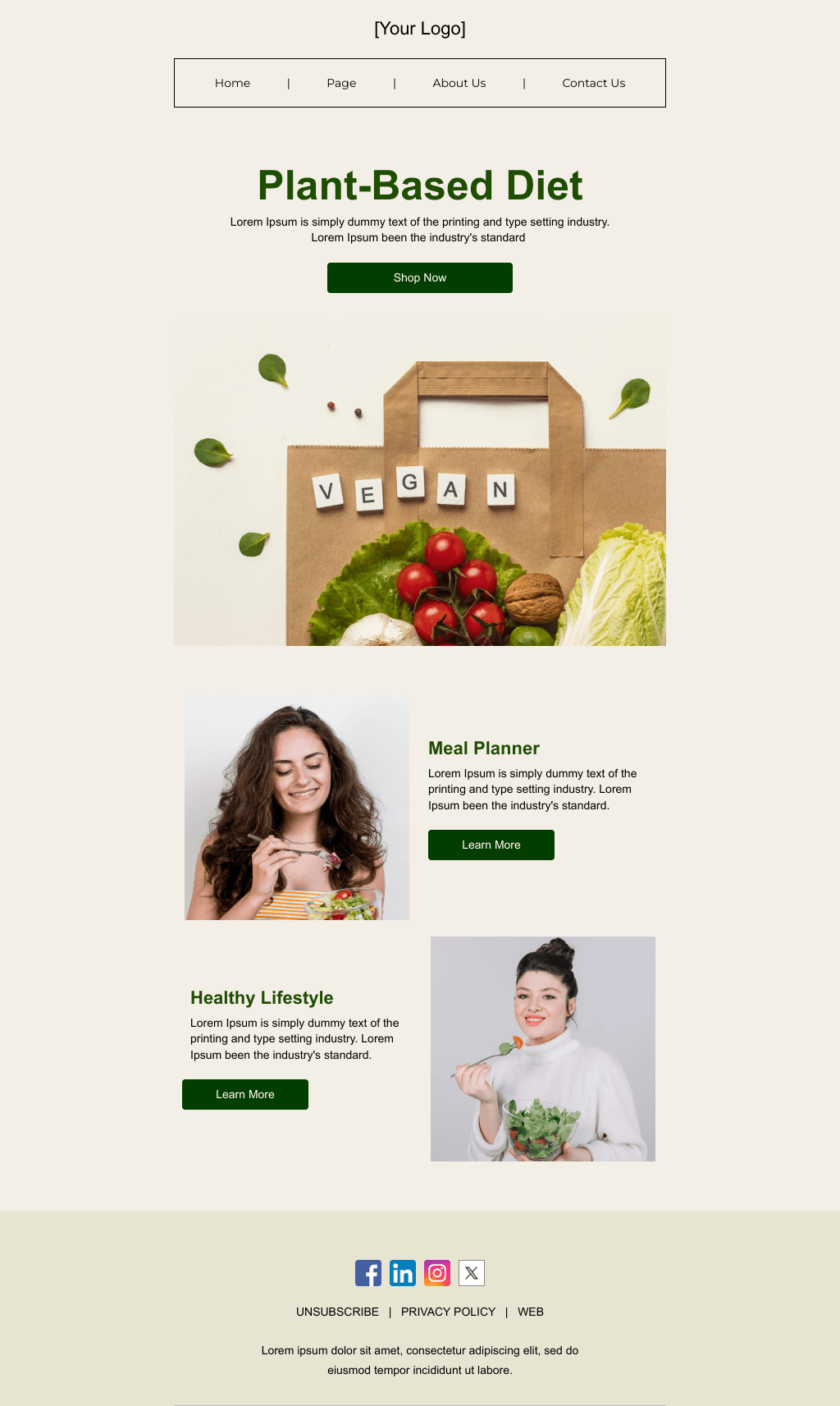 Laravel Mail Template - Plant-Based Diet