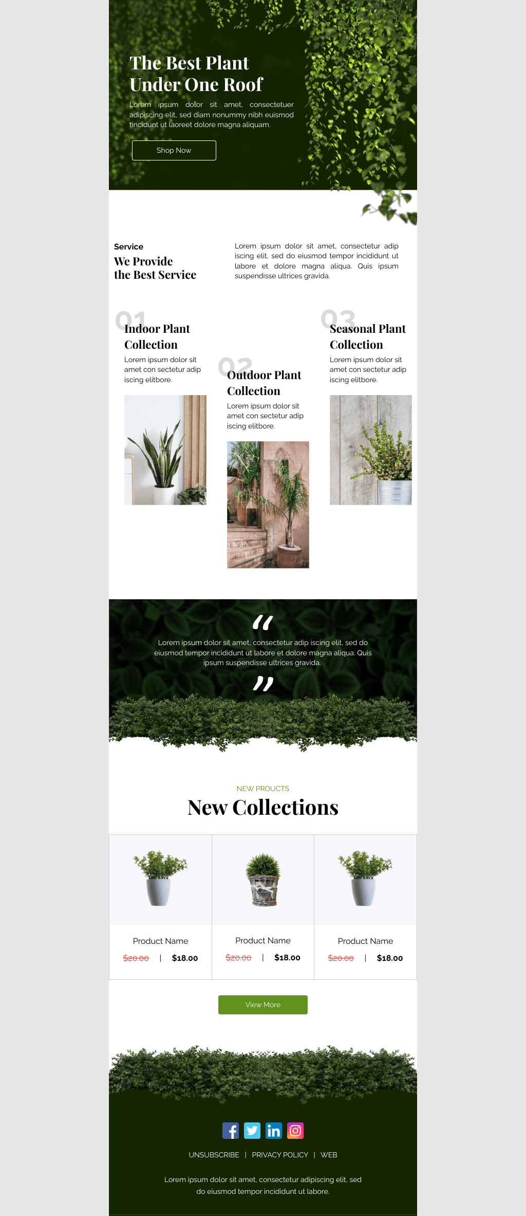 Laravel Mail Template - Plant Collections
