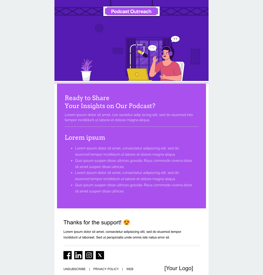 Laravel Mail Template - Podcast Outreach