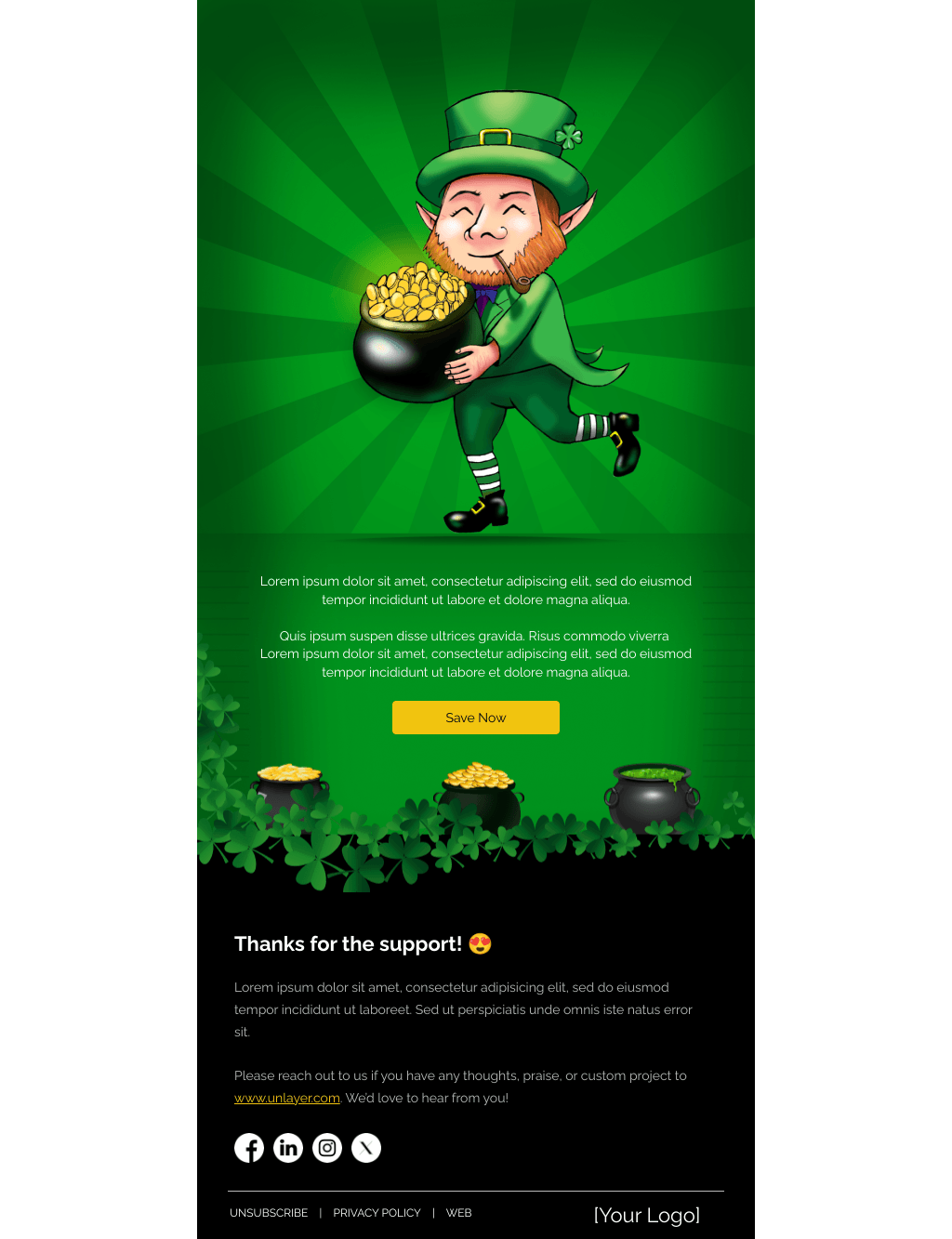 Laravel Mail Template - Pot of Gold Savings