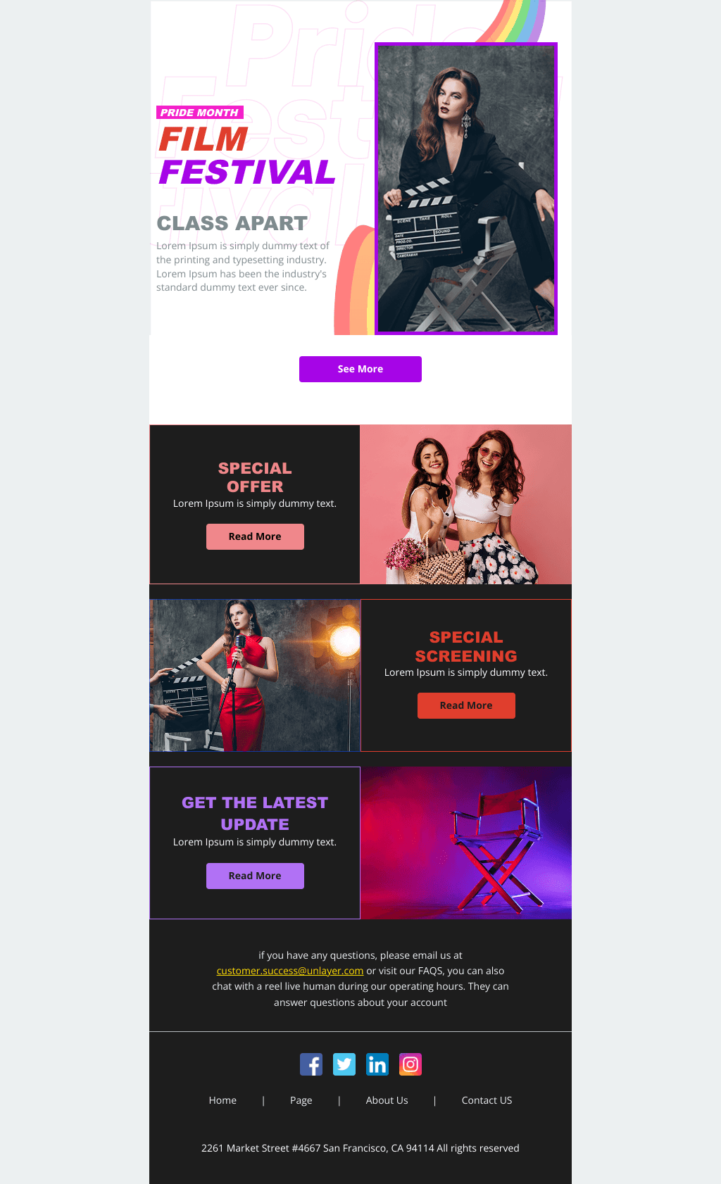 Laravel Mail Template - Pride Month Film Fest