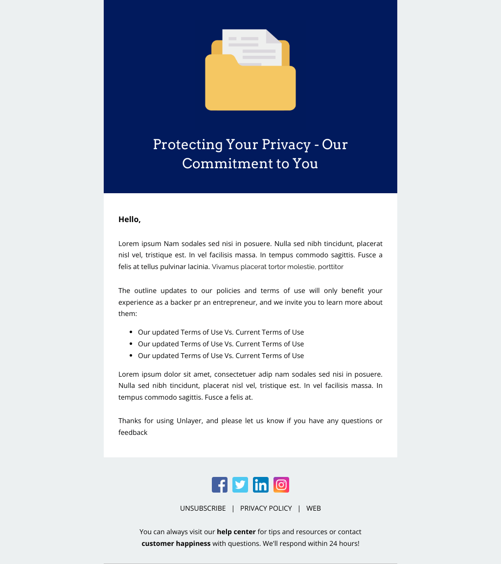 Laravel Mail Template - Privacy Policy