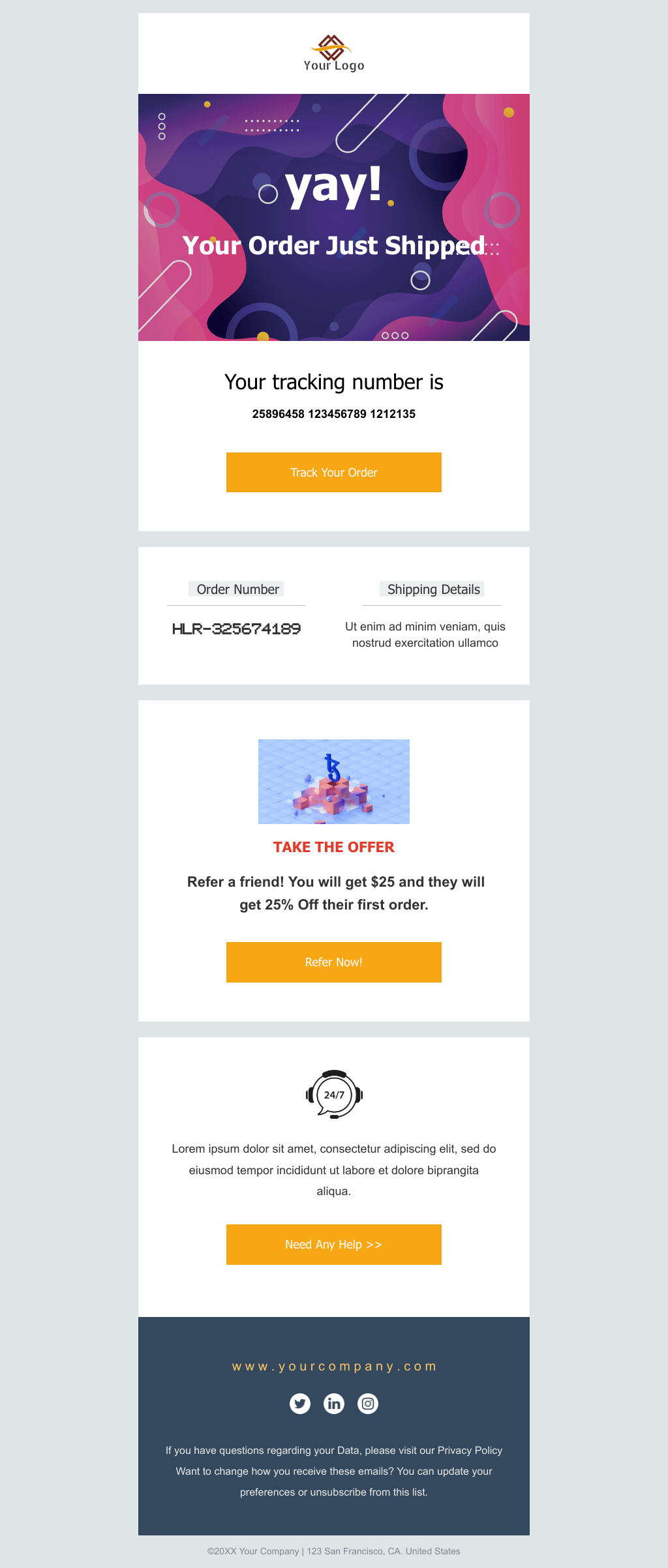 Laravel Mail Template - Product Delivery Update