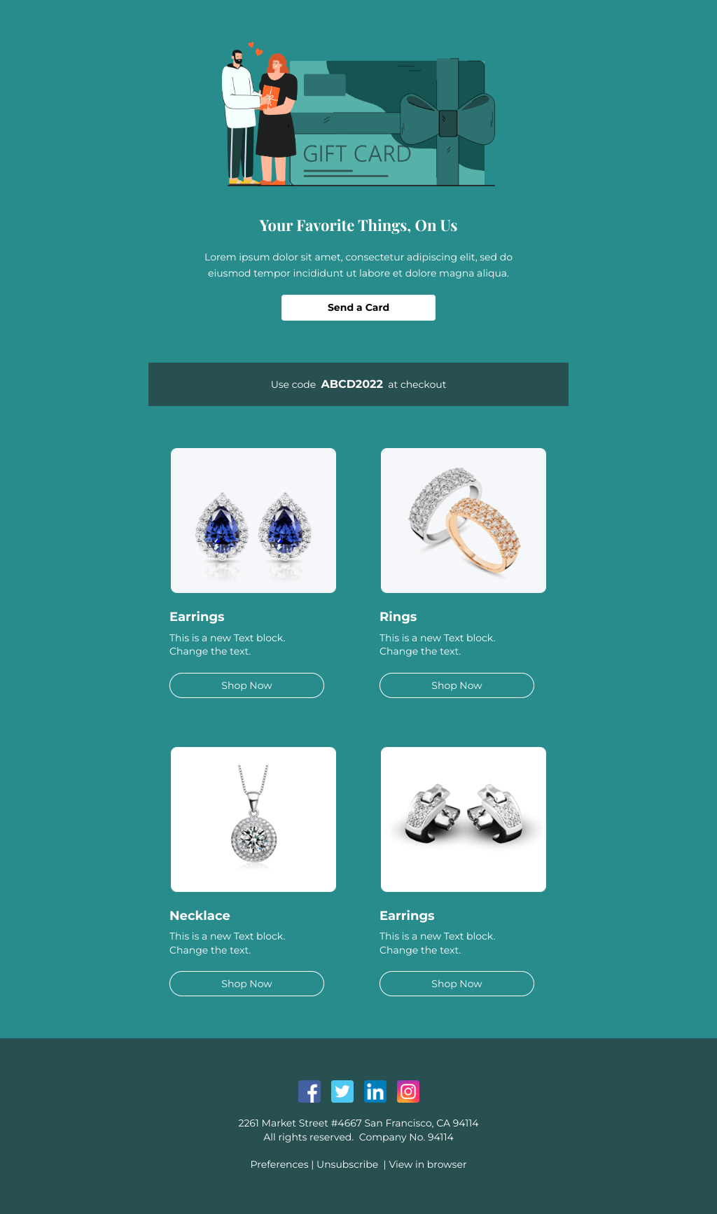 Laravel Mail Template - Re-Engagement Gift Card