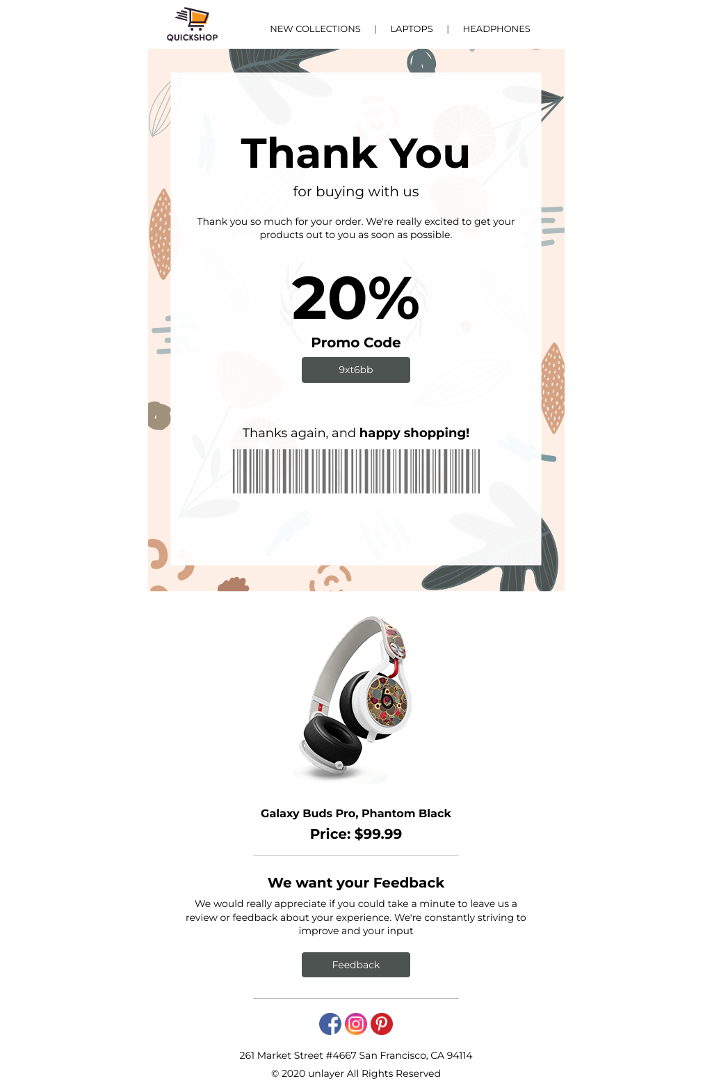 Laravel Mail Template - Recent Purchase 