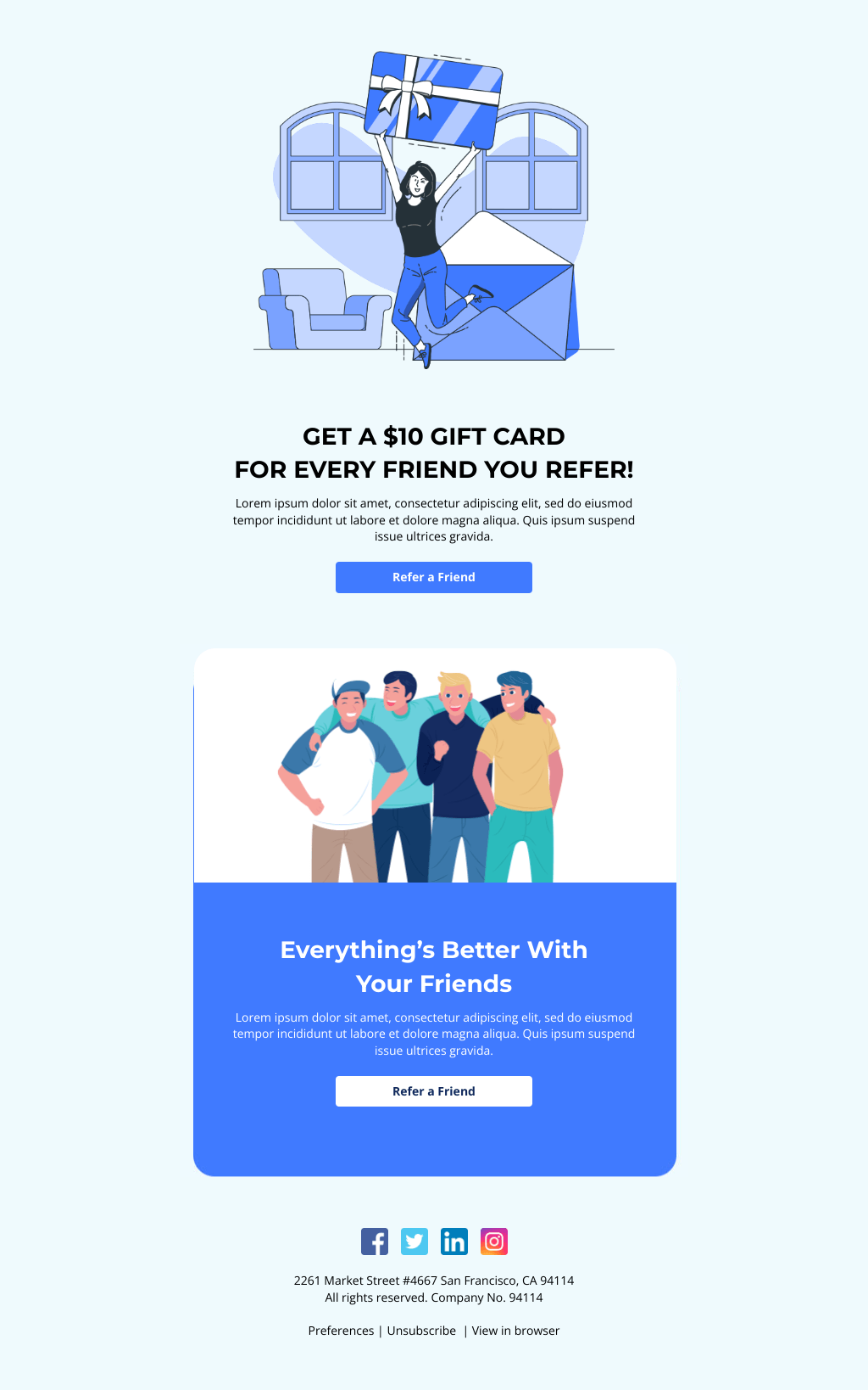 Laravel Mail Template - Referral Gift Card