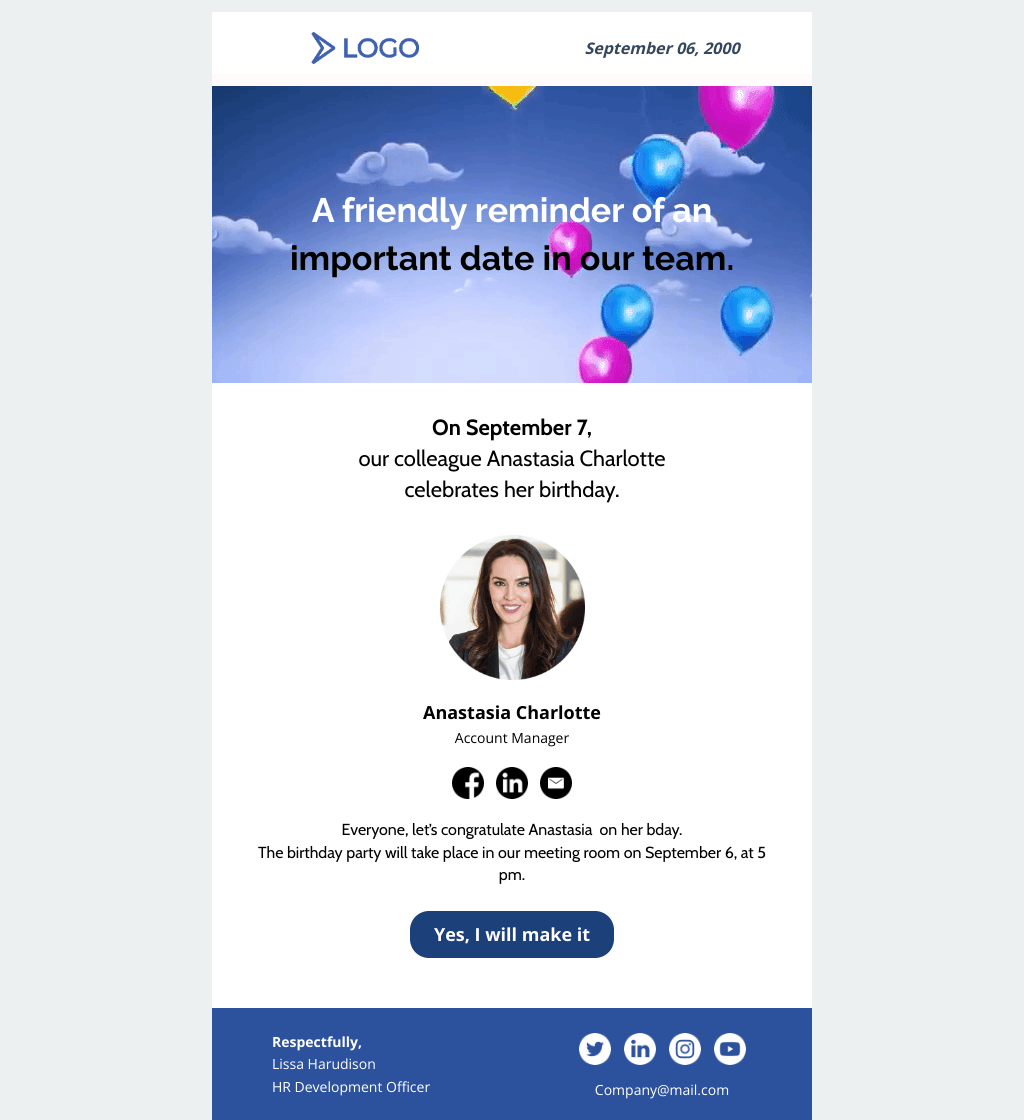 Laravel Mail Template - Reminder 
