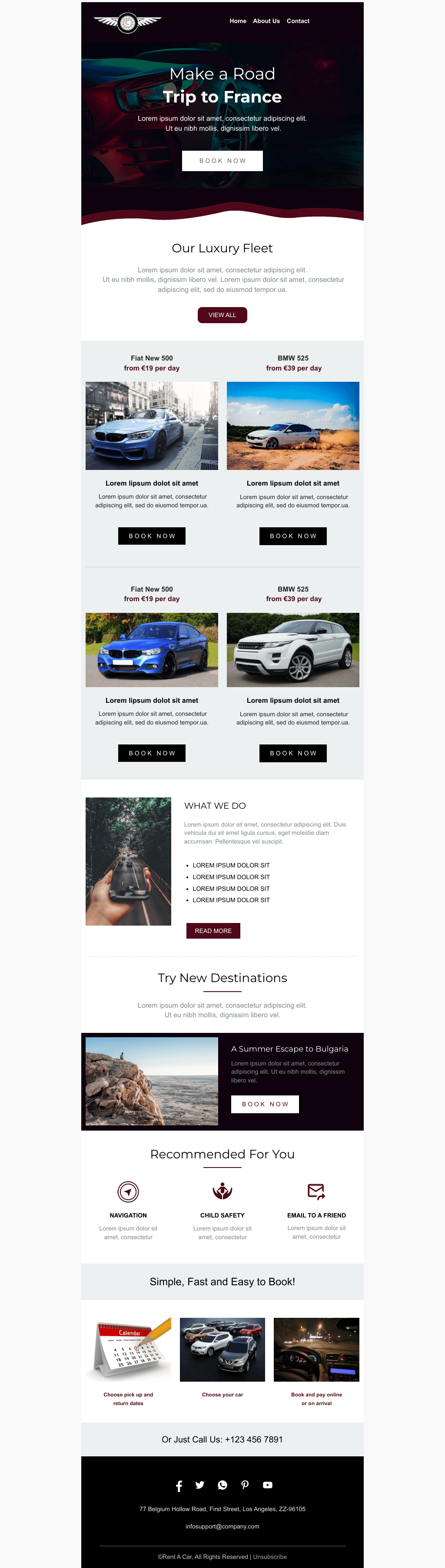 Laravel Mail Template - Rent a Car