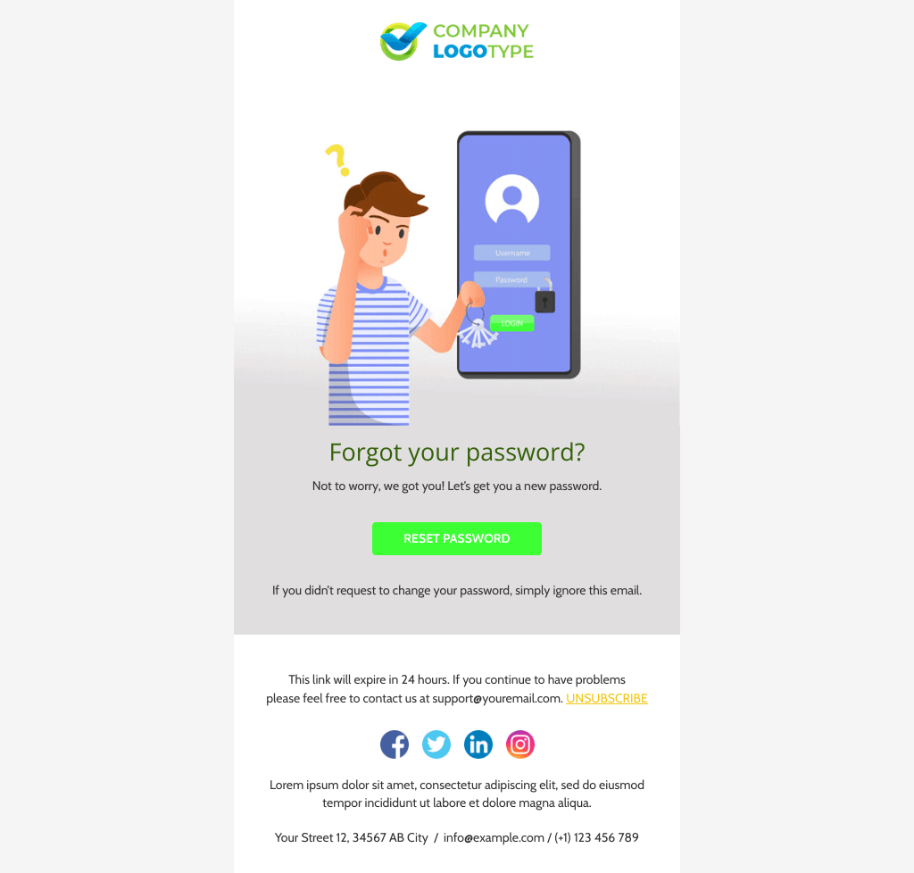 Laravel Mail Template -  Reset Password